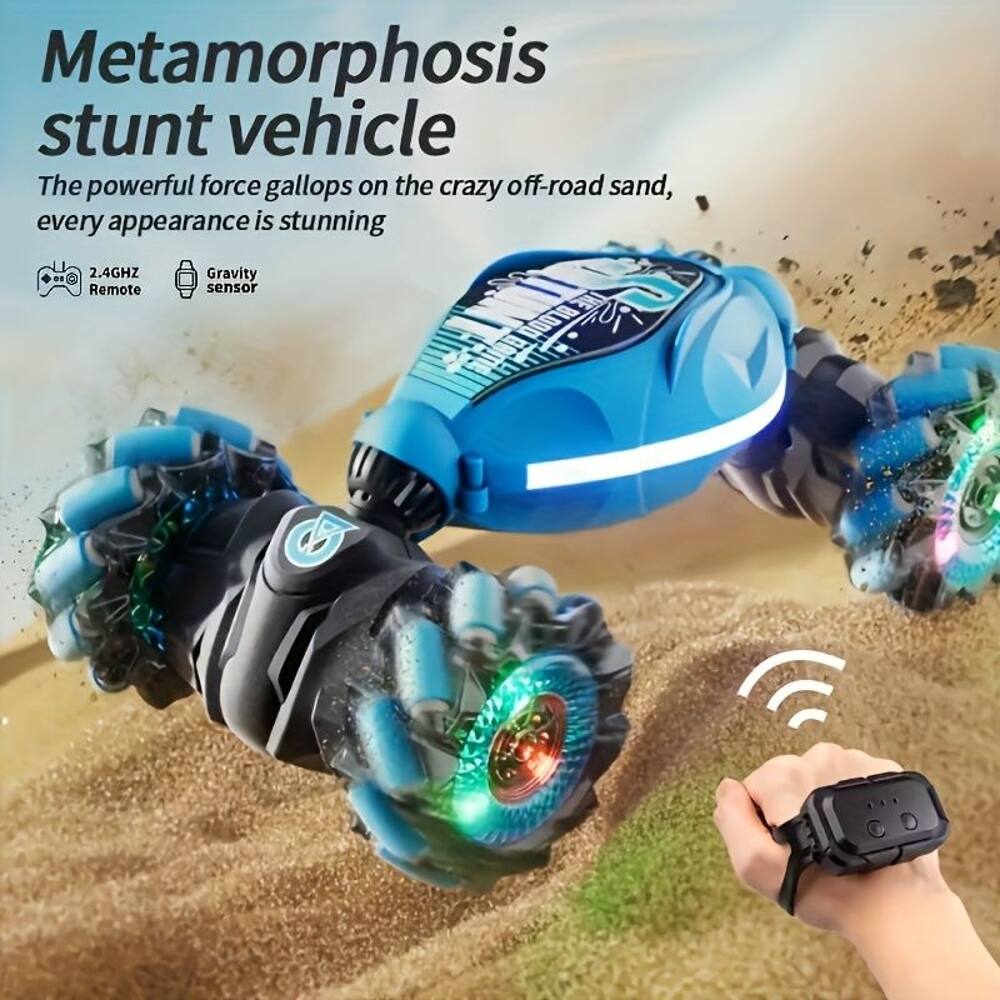 Metamorphosis stunt vehicle  
The powerful force gallops on the crazy off-road sand, every appearance is stunning  
2.4GHZ Gravity Remote sensor