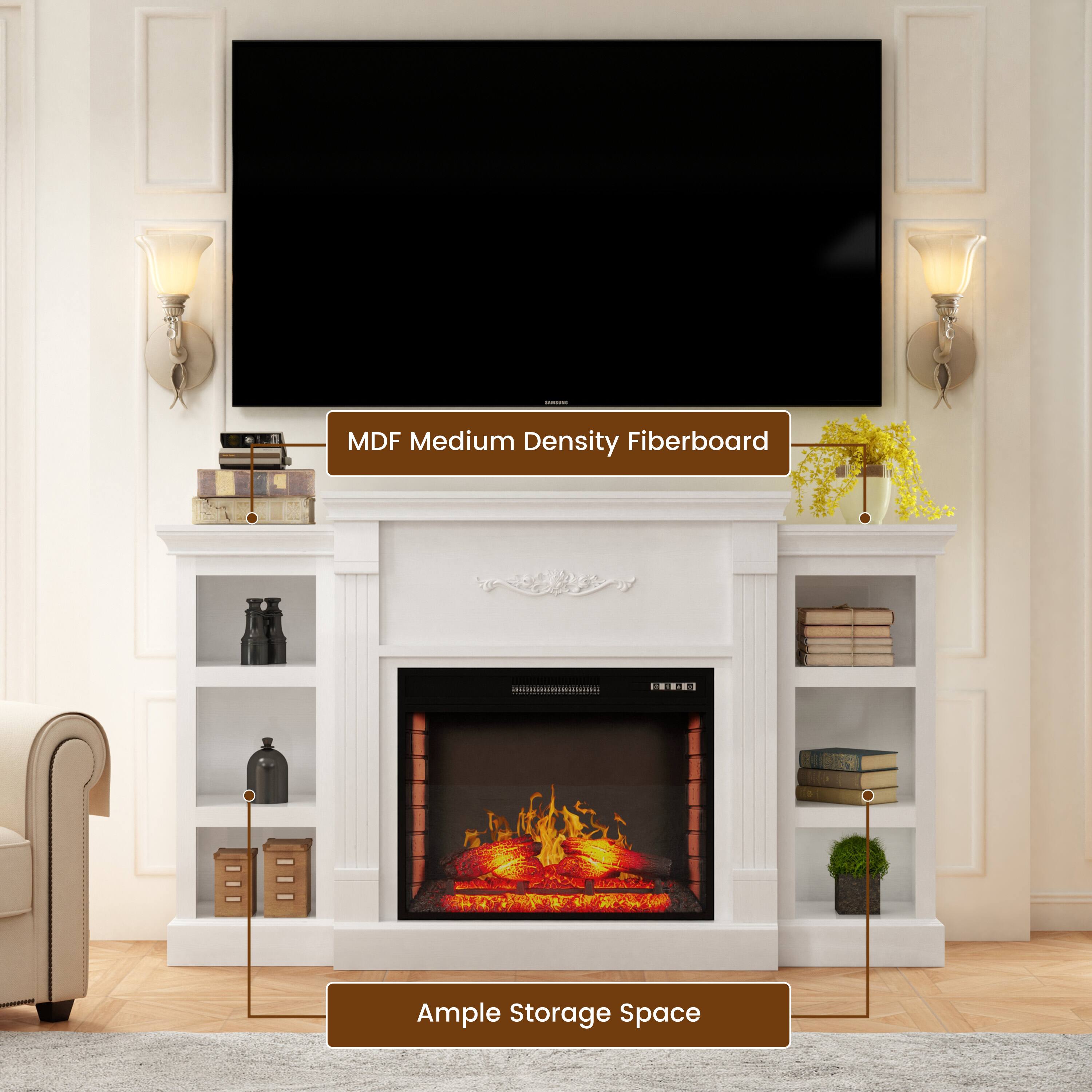 MDF Medium Density Fiberboard  
Ample Storage Space