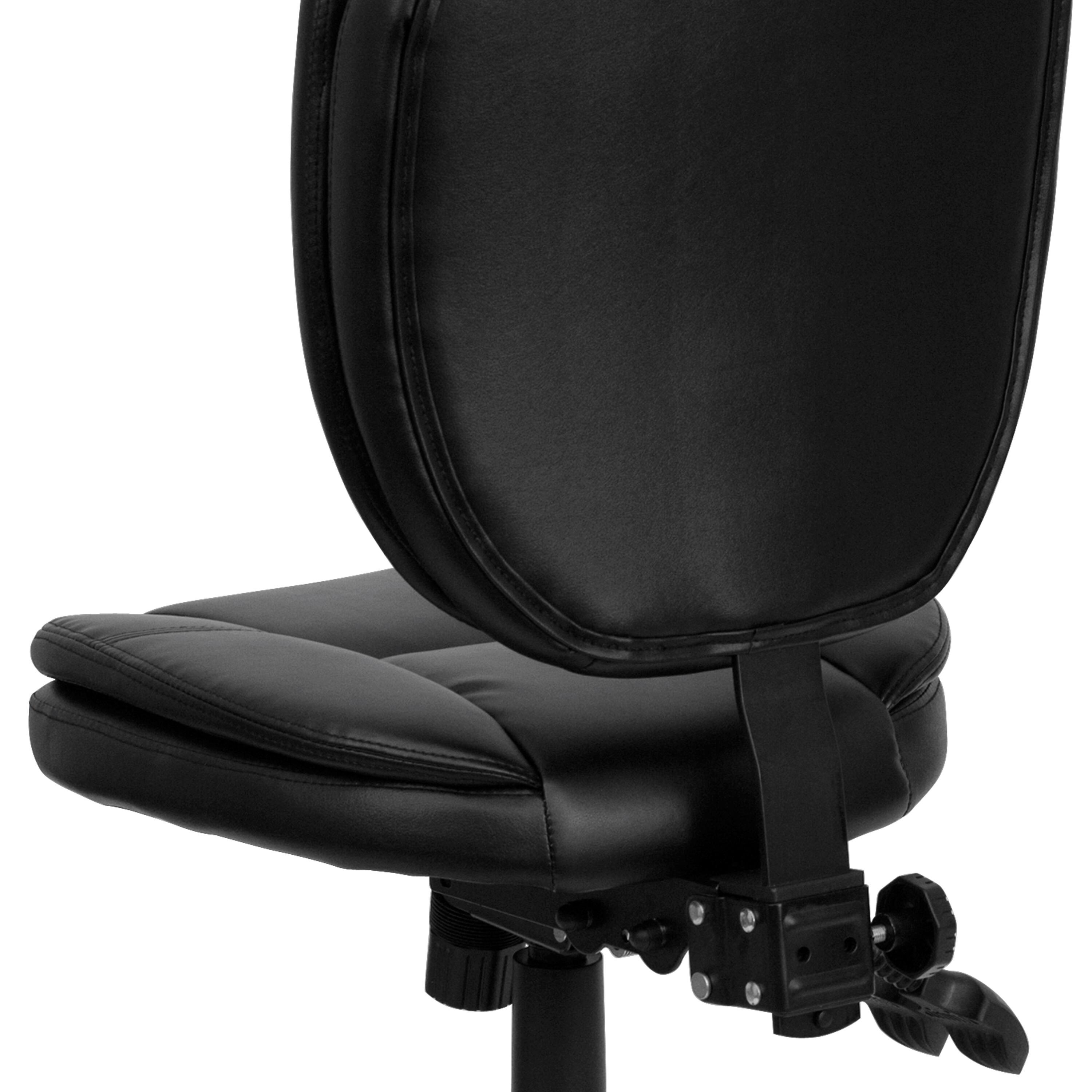 Alt View 8. Emma + Oliver - Mid-Back Multifunction Pillow Top Swivel Ergonomic Task Office Chair - Black LeatherSoft.