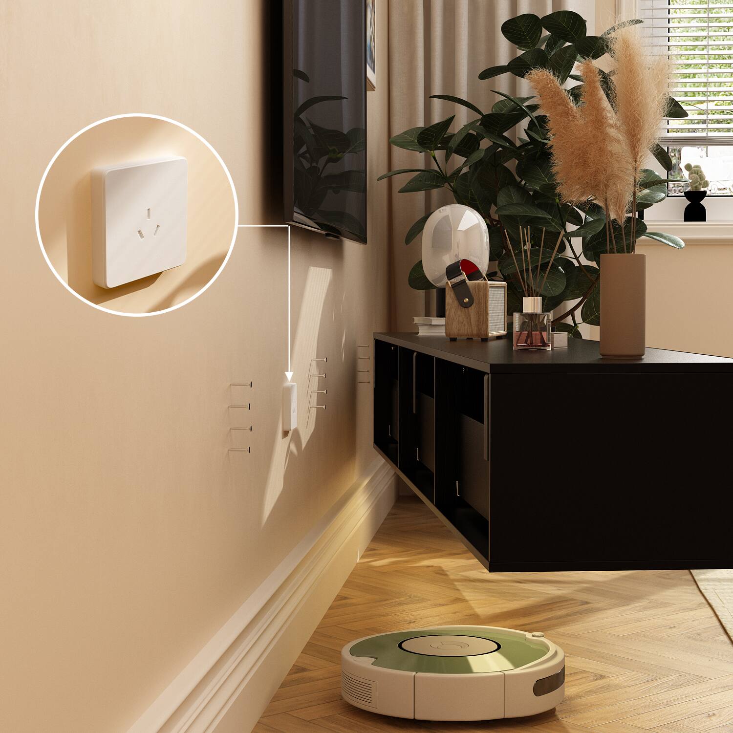 Alt View 10. Famapy - Famapy Wall - Mounted TV Stand with Hidden Drawers High Gloss Finish TV Console - Black.