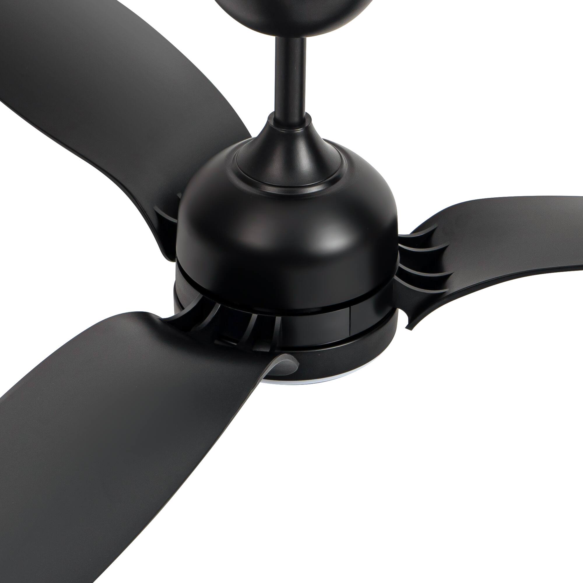 Alt View 8. Breezary - 60-Inch Ceiling Fan with 3-Color Light, 3 ABS Blades, DC Motor, 6-Speed Remote Control, 6'' &12 '' Downrods - Matte Black.