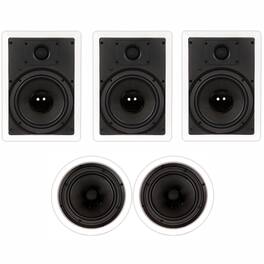 Theater Solutions by Goldwood - TS-85 5 Channel 8" in-Wall/Ceiling Home Theater Speaker System - Paintable White
