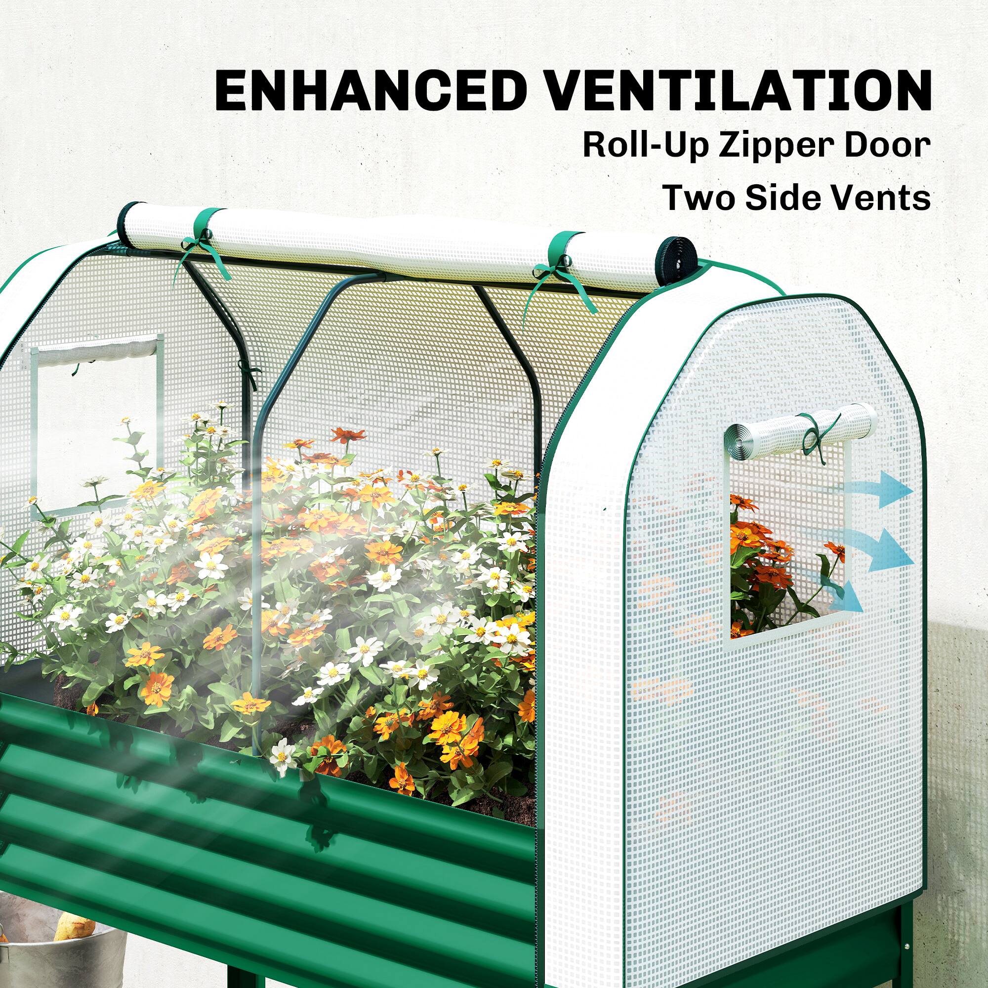 ENHANCED VENTILATION  
Roll-Up Zipper Door  
Two Side Vents