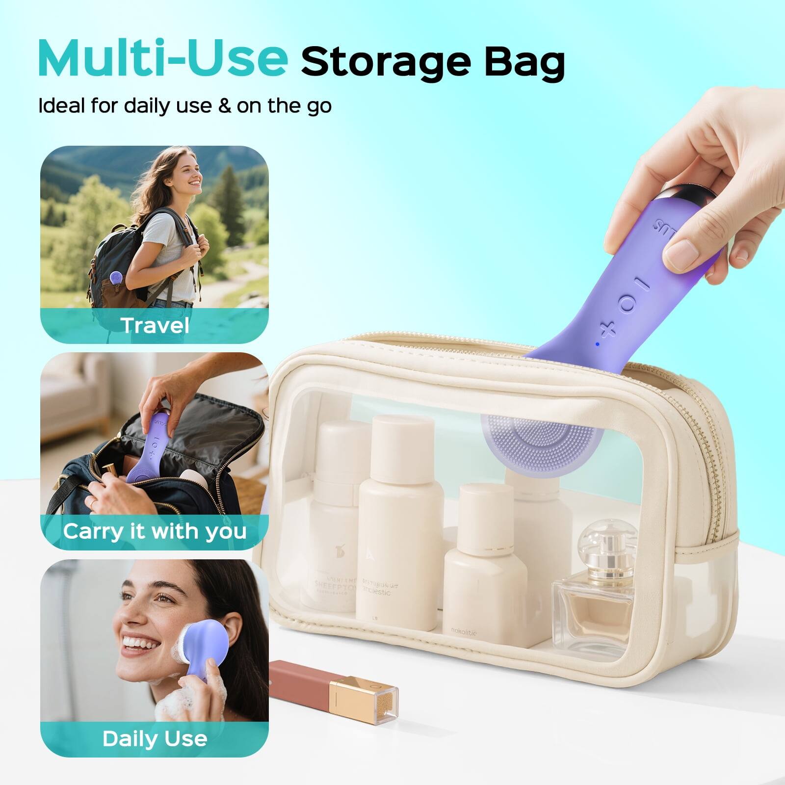 Multi-Use Storage Bag  
Ideal for daily use & on the go  

Travel  
Carry it with you  
Daily Use