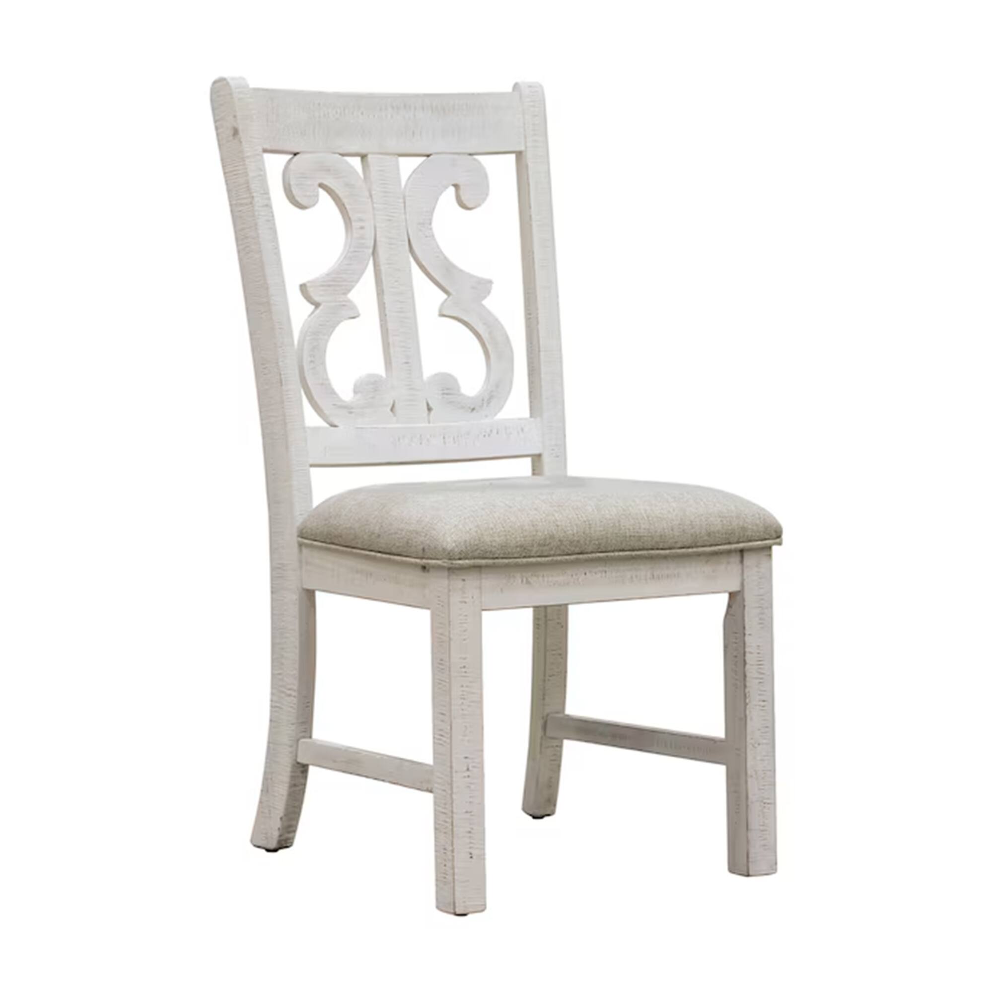 Alt View 1. Manhattan Lane - Eya 5pc Dining Table and Chair Set, White, Oak Brown Wood, Gray Fabric - White, Dark Oak Brown, Gray.