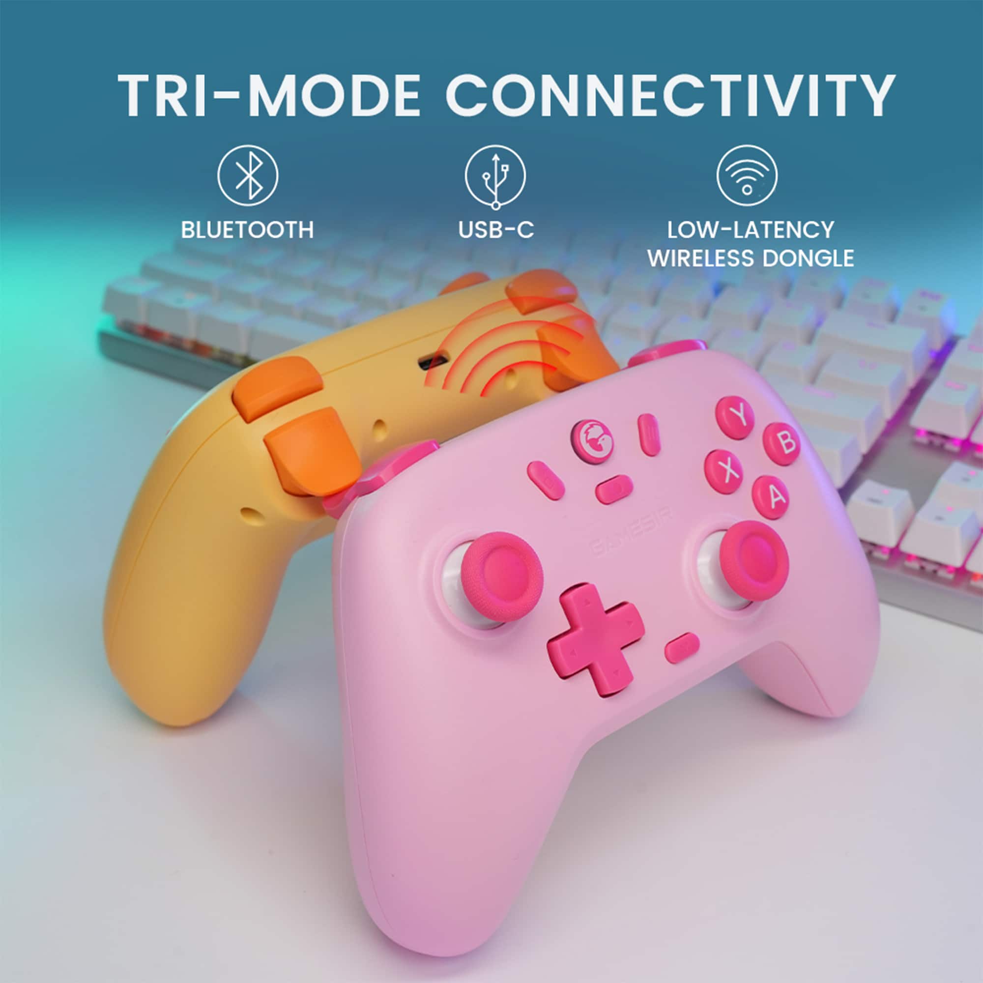 TRI-MODE CONNECTIVITY BLUETOOTH USB-C LOW-LATENCY WIRELESS DONGLE Y G B X A GAMESIR