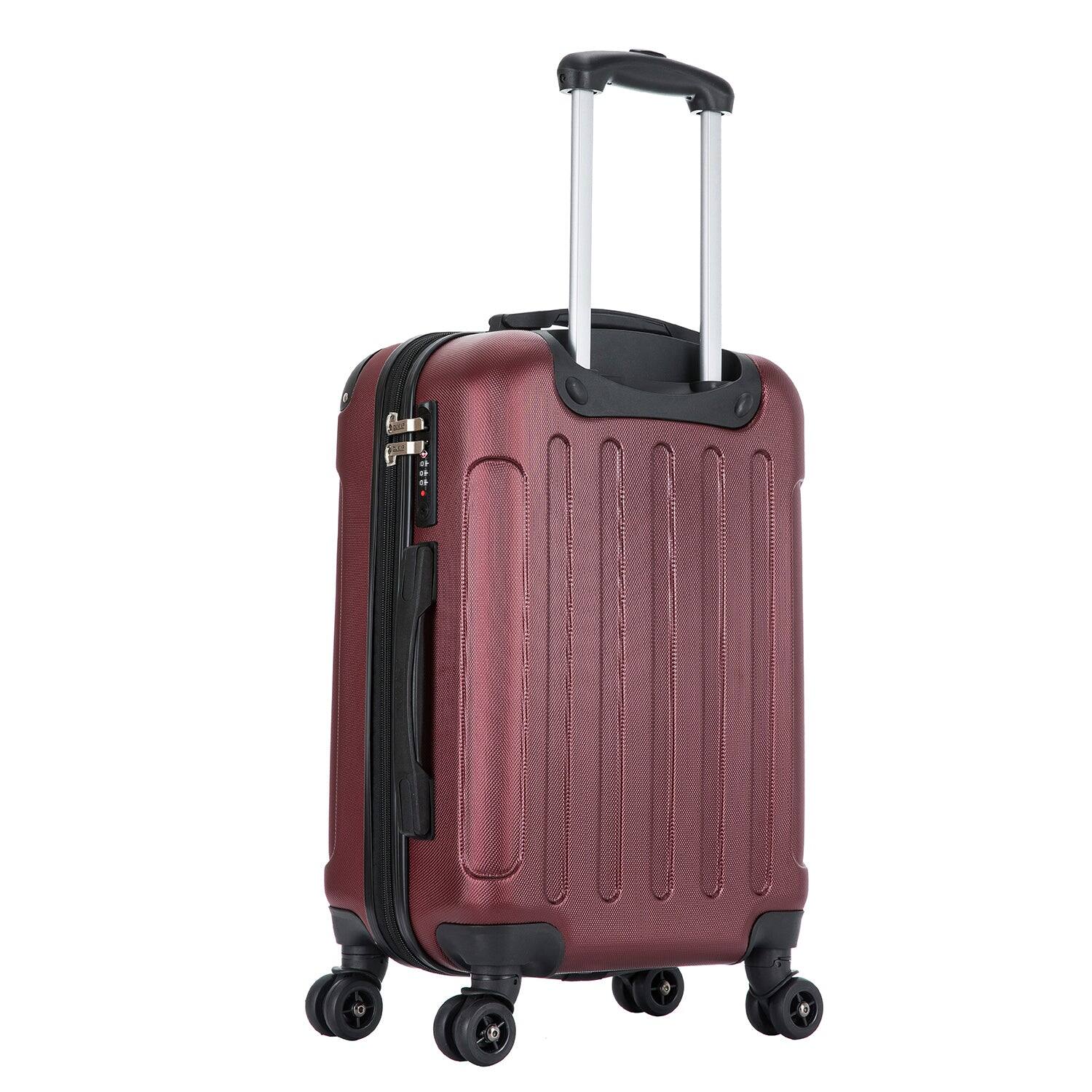 Alt View 1. DUKAP - Intely Hardside Spinner Luggage 20" carry-on with integrated USB port - WINE.