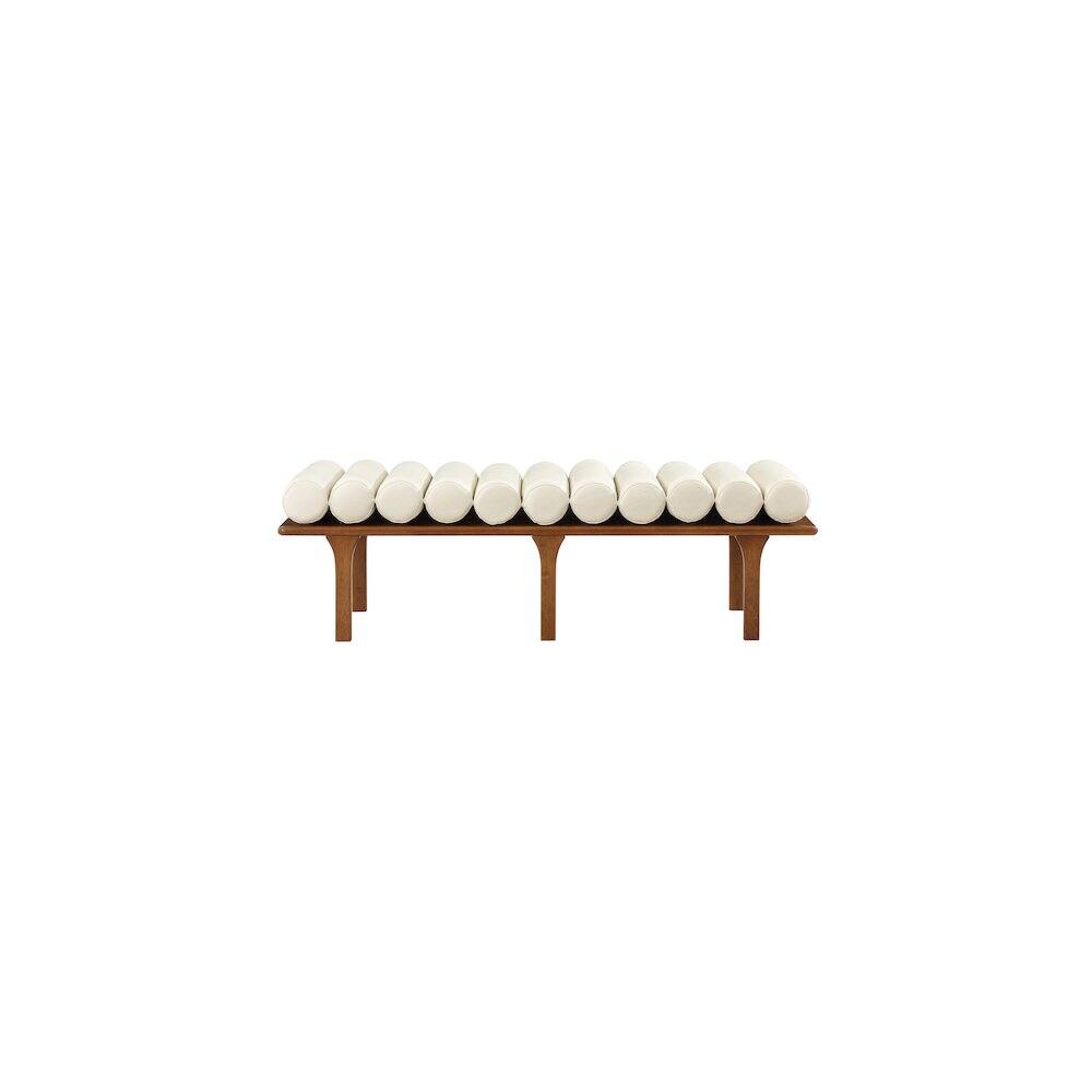 Alt View 3. Meridian Furniture - Landon Cream Vegan Leather Bench - Beige.