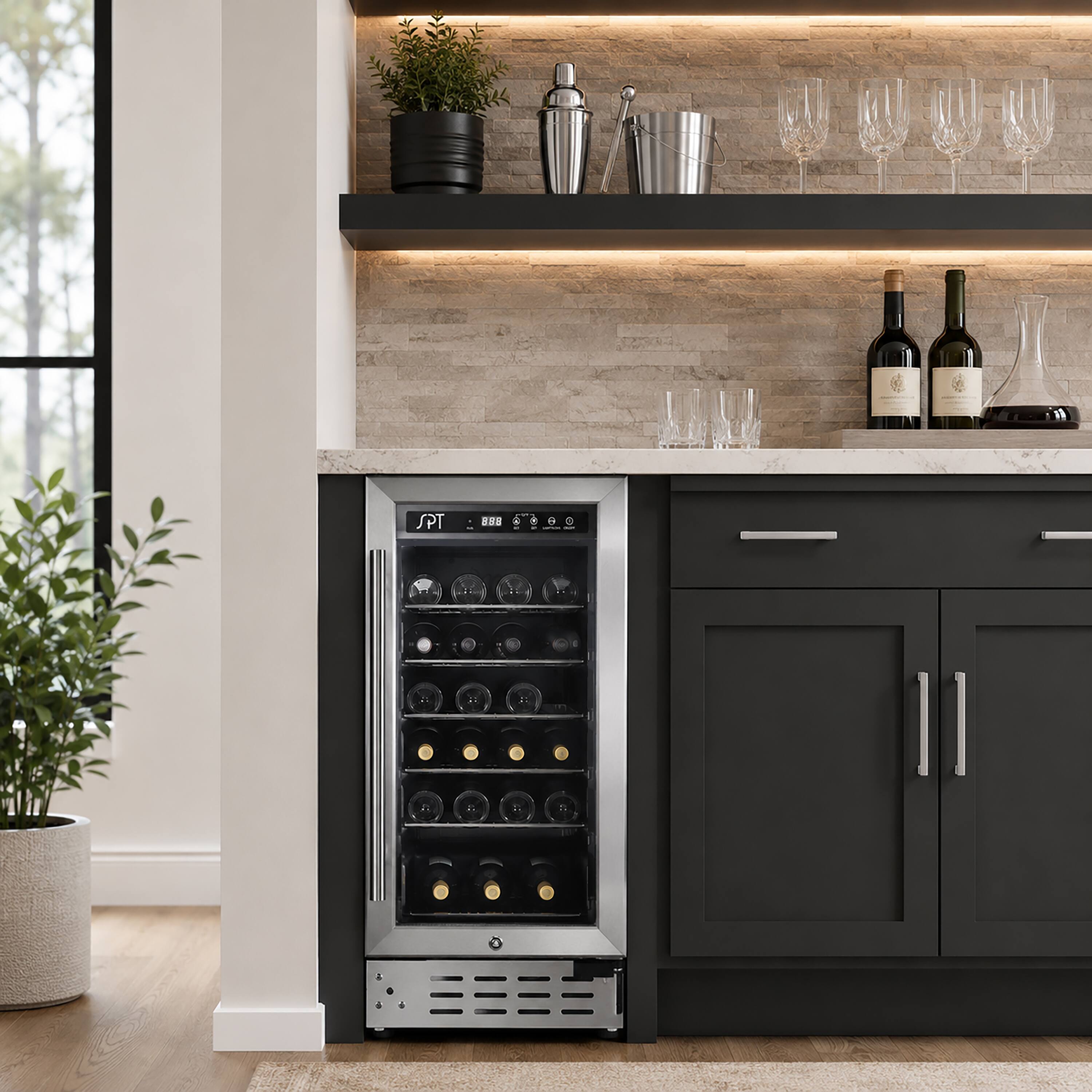 Alt View 4. SPT - 33-Bottle Wine Cooler - Stainless steel.