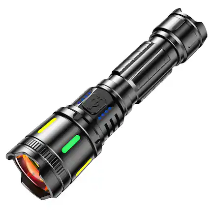 Front. Cluzine - Flashlight Aluminum LED Zoomable Adjustable Long Lasting Outdoor Emergency Camping Light.