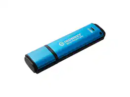 Kingston - Ironkey Vault Privacy 50 USB-C 128GB AES 256 Encrypted Flash Drive - Black