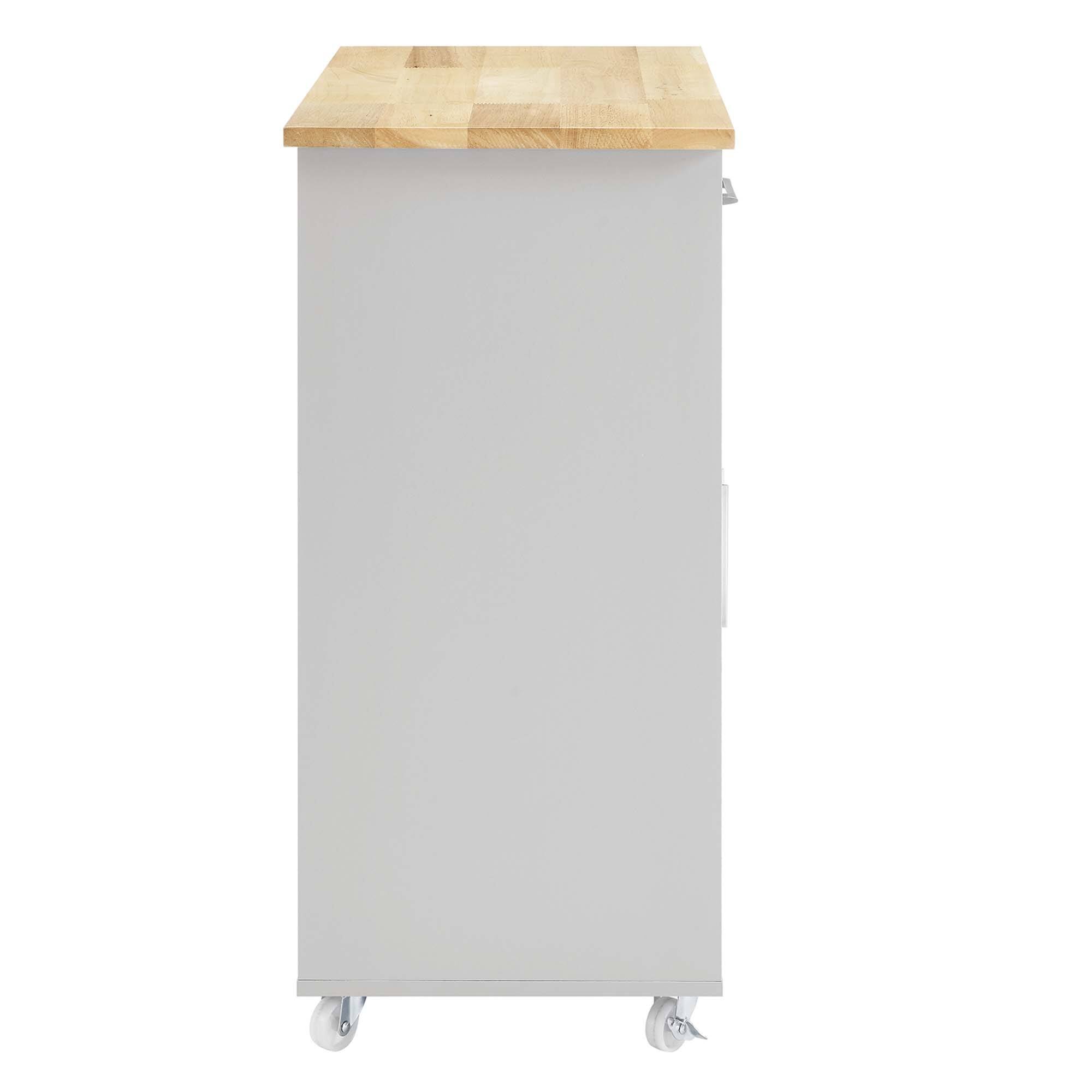 Alt View 2. Modway - Cuisine Kitchen Cart by Modway - Light Gray Natural.