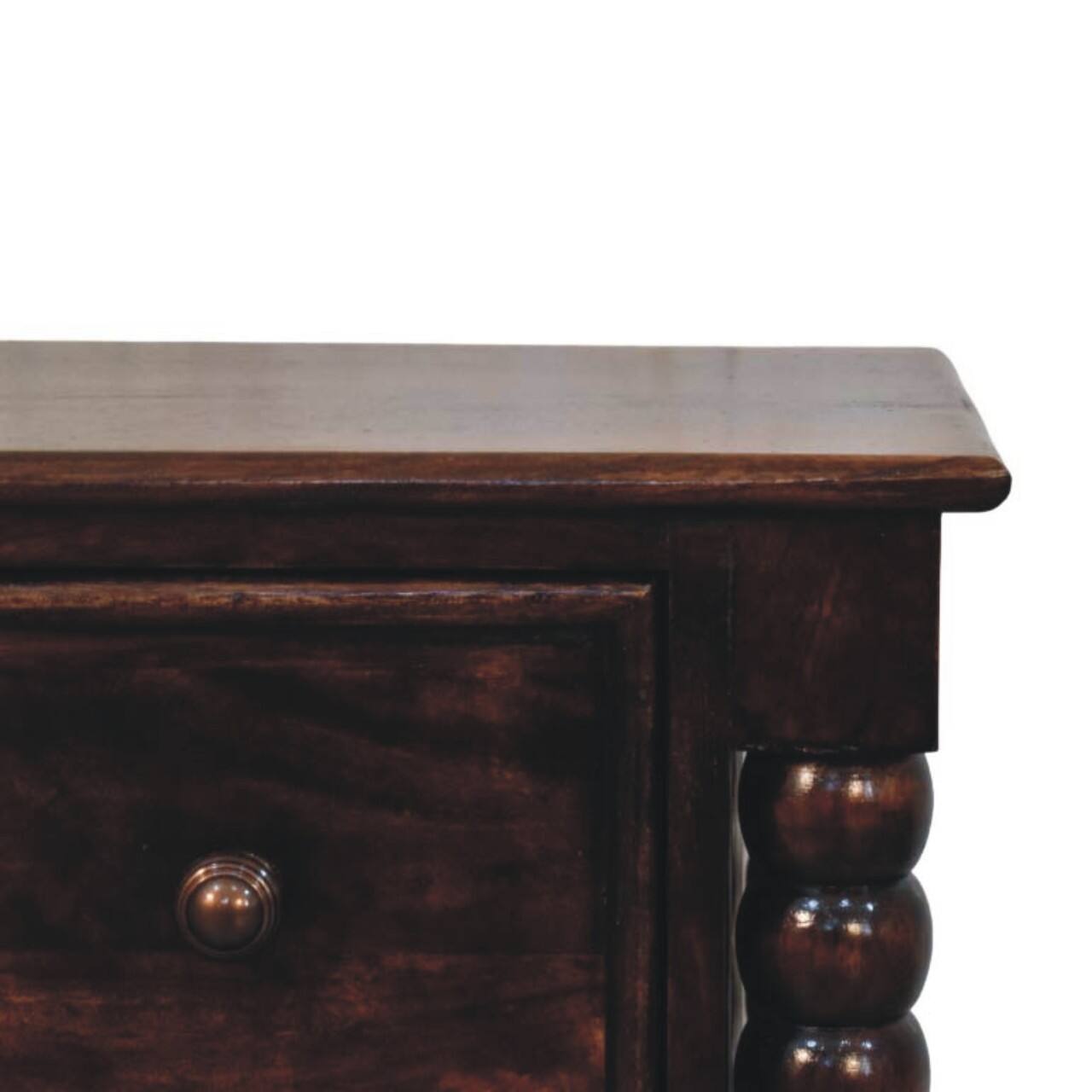 Alt View 1. Artisan Furniture - Artisan Furniture Solid Wood Spindle Duo Bedside, 2 Drawers, Dark Brown - Dark brown.