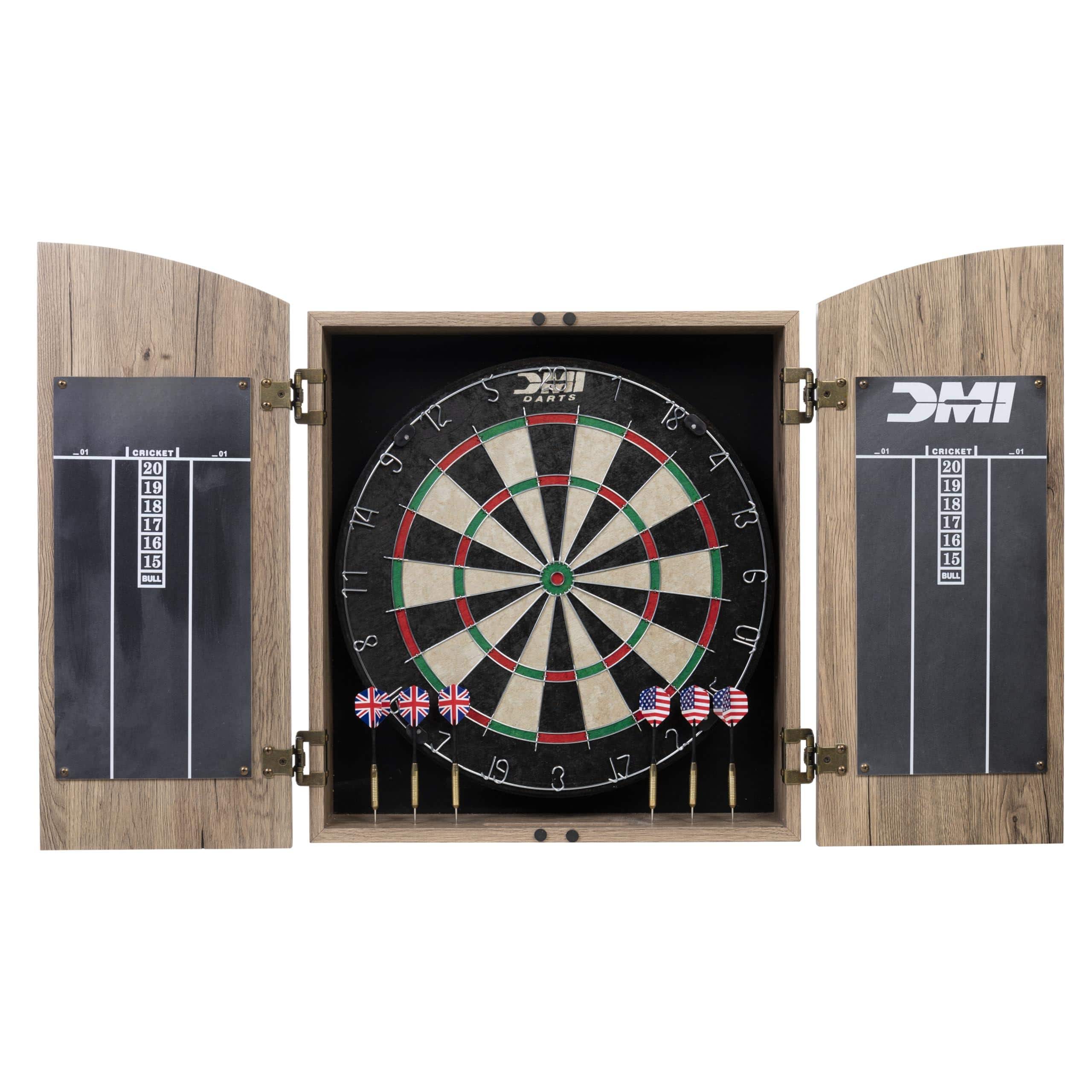 Skar Audio - Bristle Dartboard Cabinet Set DURABLE AND STYLISH - This cabinet was created with high-grade - Rustic Tan Finish