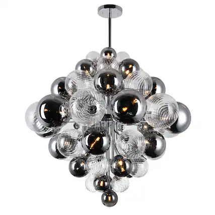 Front. CWI Lighting - Pallocino 27 Light Chandelier With Chrome Finish - Chrome.