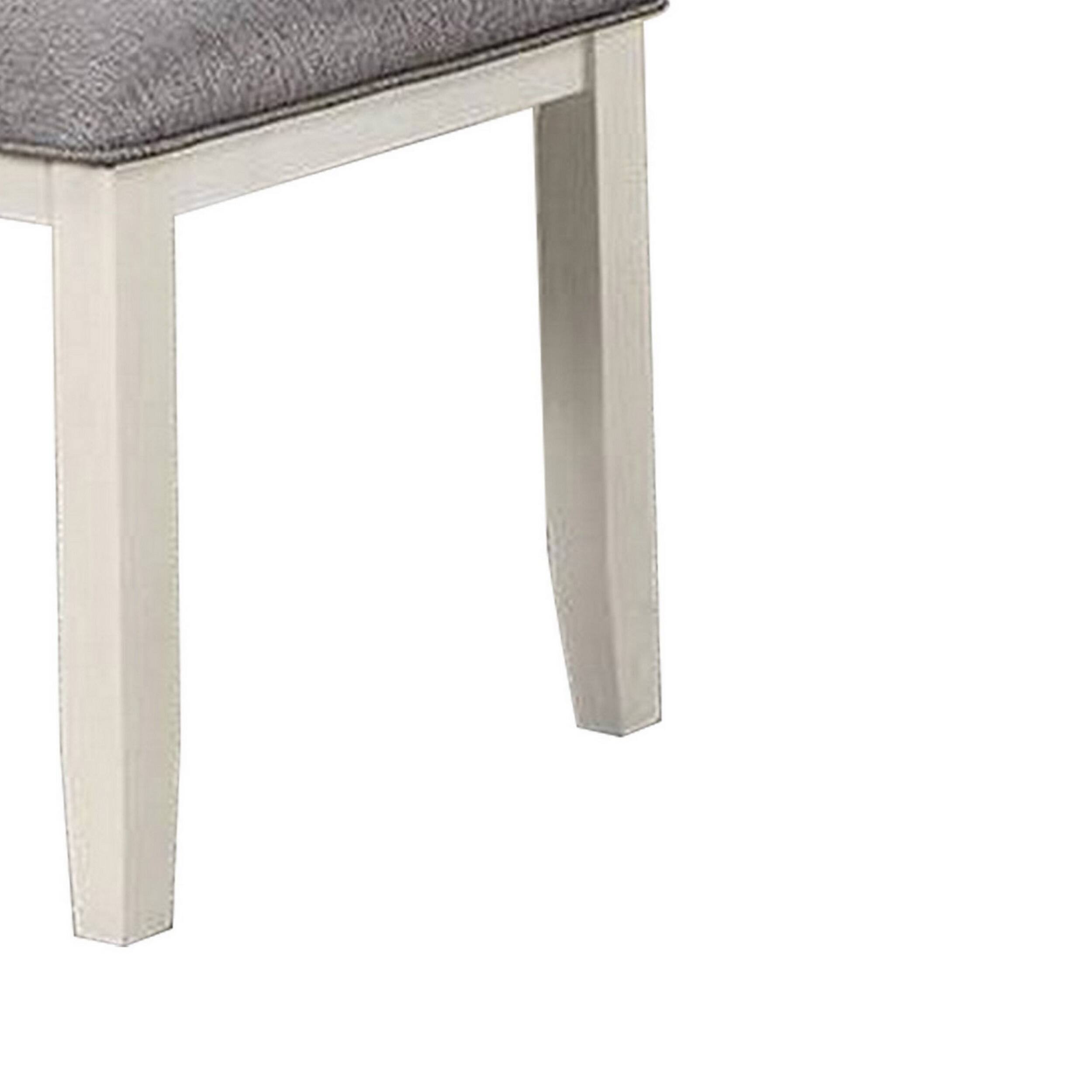 Alt View 3. Manhattan Lane - Lexi 24 Inch Classic Dining Side Chair, Padded Seat, Set of 2 - Gray, White.