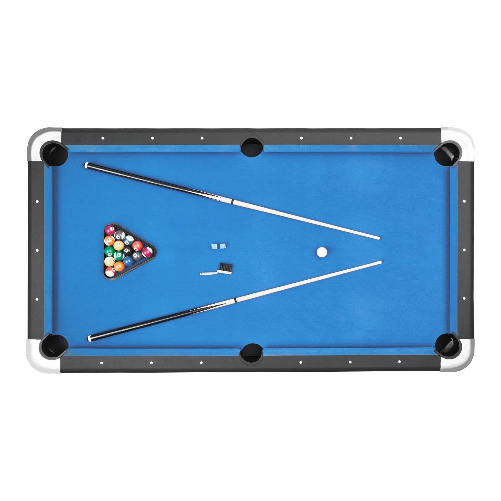 Alt View 5. VEVOR - Pool Table, 7ft Portable Billiards Tables, Adjustable Feet Stable Game Table, Entertainment Set Includes Ball, Cue - Black + Blue.