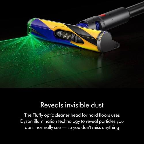 Reveals invisible dust

The Fluffy optic cleaner head for hard floors uses Dyson illumination technology to reveal particles you don't normally see — so you don't miss anything
