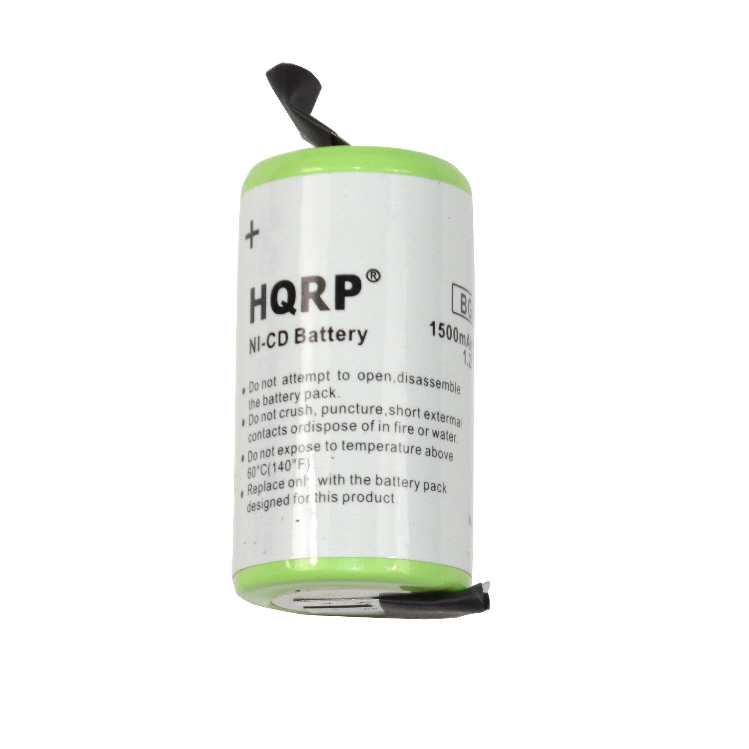 HQRP Ni-CD Battery 1500mAh 1.2V

- Do not attempt to open, disassemble the battery pack.
- Do not crush, puncture, short external contacts or dispose of in fire or water.
- Do not expose to temperature above 60°C (140°F).
- Replace only with the battery pack designed for this product.