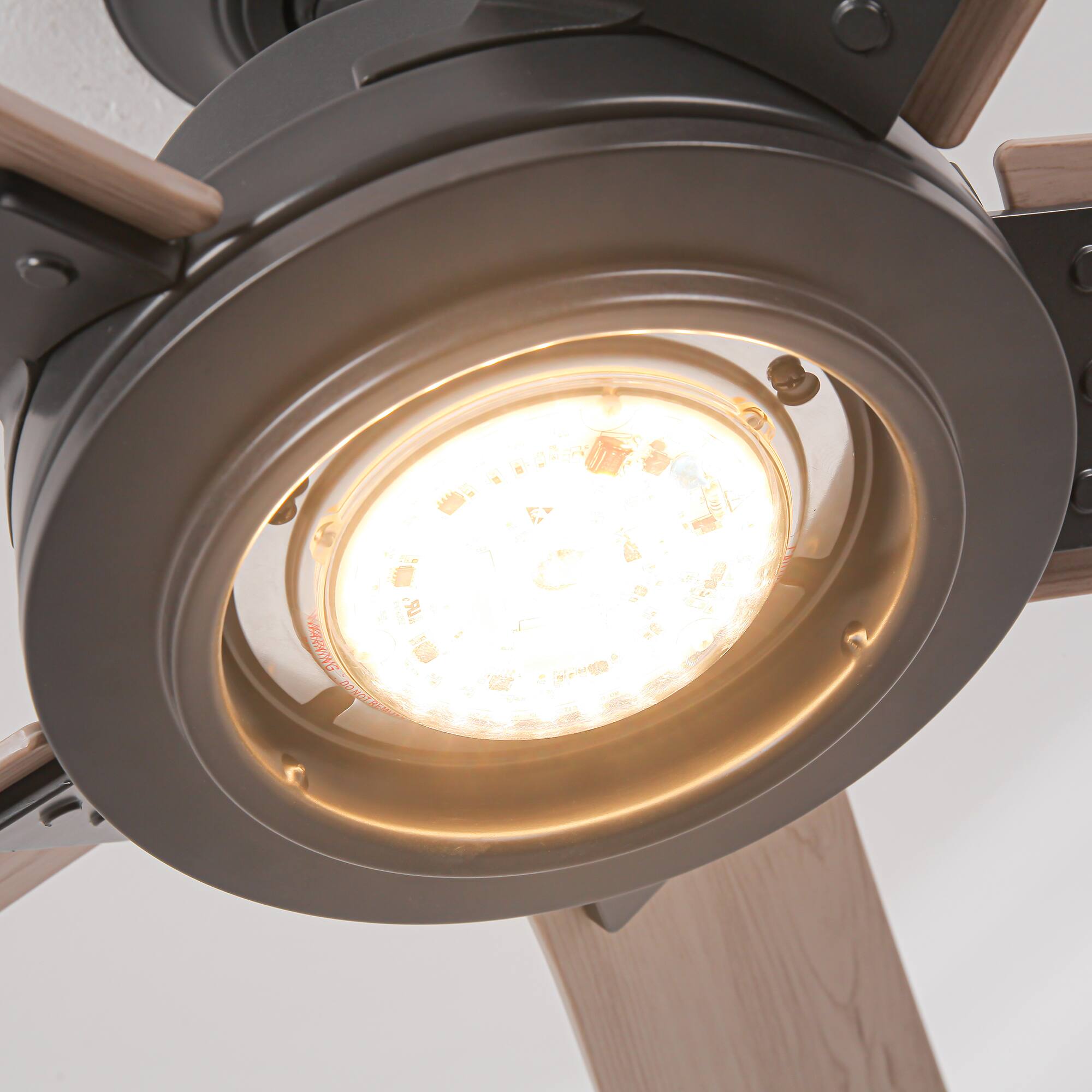 Alt View 6. Parrot Uncle - 52-inch Black LED Ceiling Fan with Remote - Black.