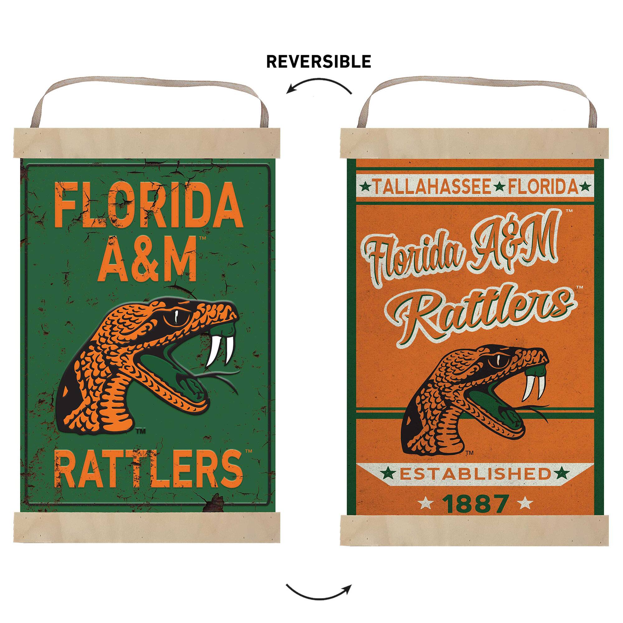 REVERSIBLE  
FLORIDA A&M  
TALLAHASSEE, FLORIDA  
Florida A&M Rattlers  
ESTABLISHED 1887