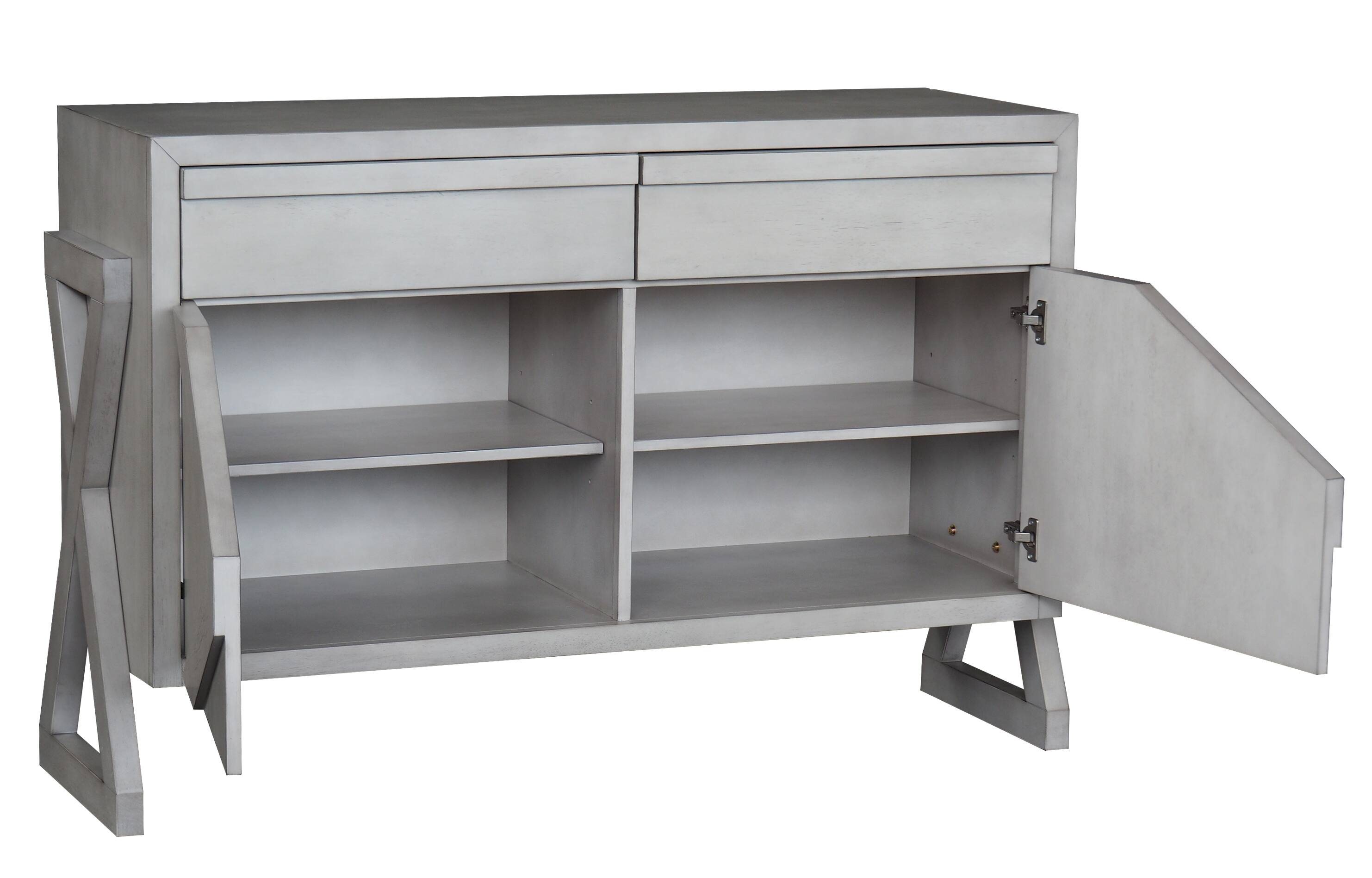 Angle. Kings Brand Furniture - Kings Brand Furniture Irvona Wash Gray Wood Sideboard Buffet Storage Cabinet, Wash Gray - Light/Pastel Grey.