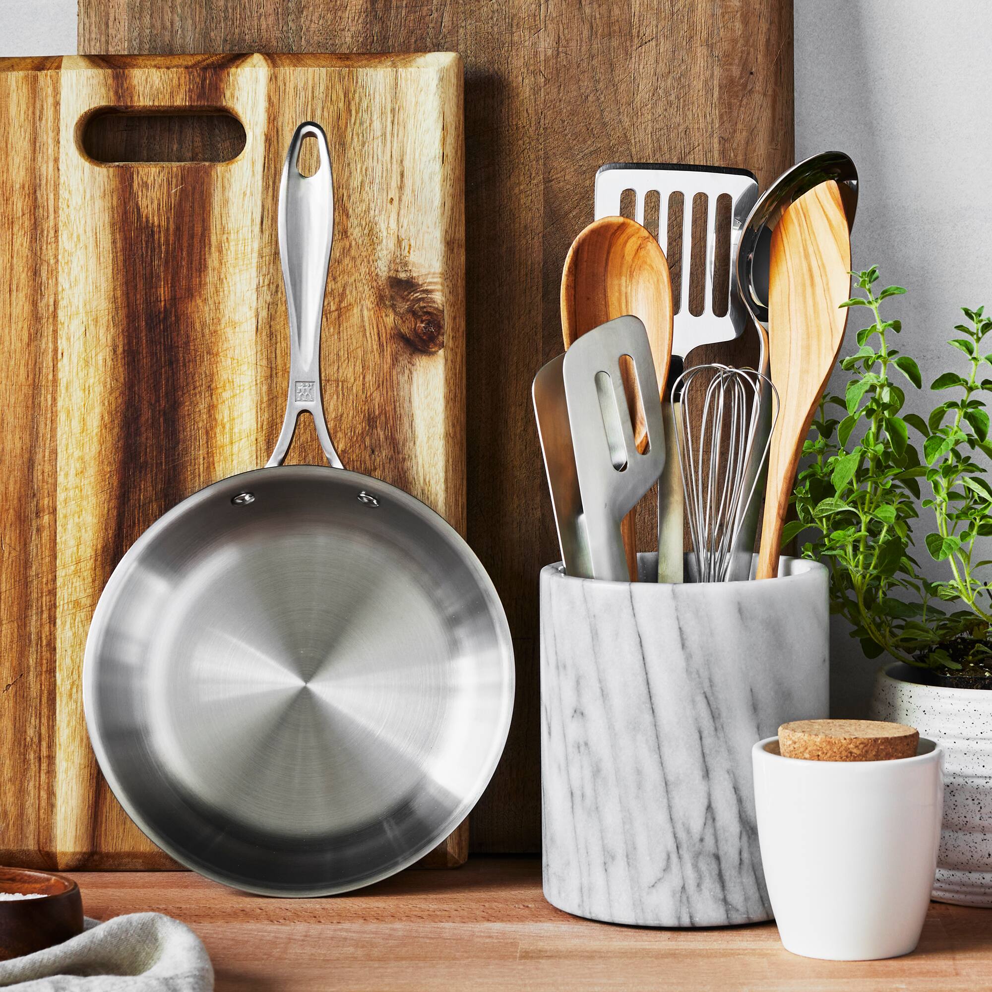 Alt View 3. ZWILLING - ZWILLING Spirit 3-ply 8-inch Stainless Steel Fry Pan - Stainless Steel.