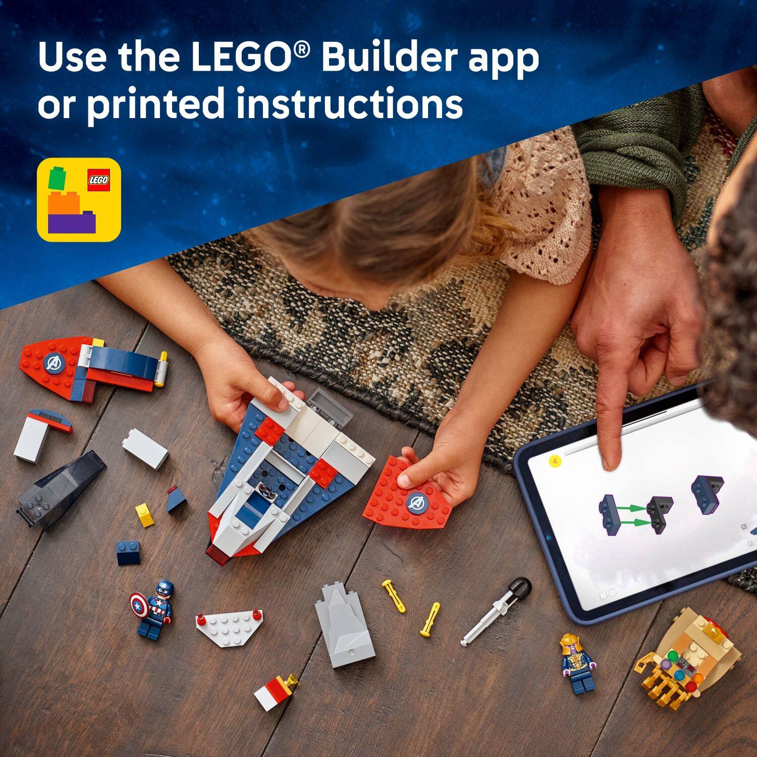 Use the LEGO Builder app or printed instructions