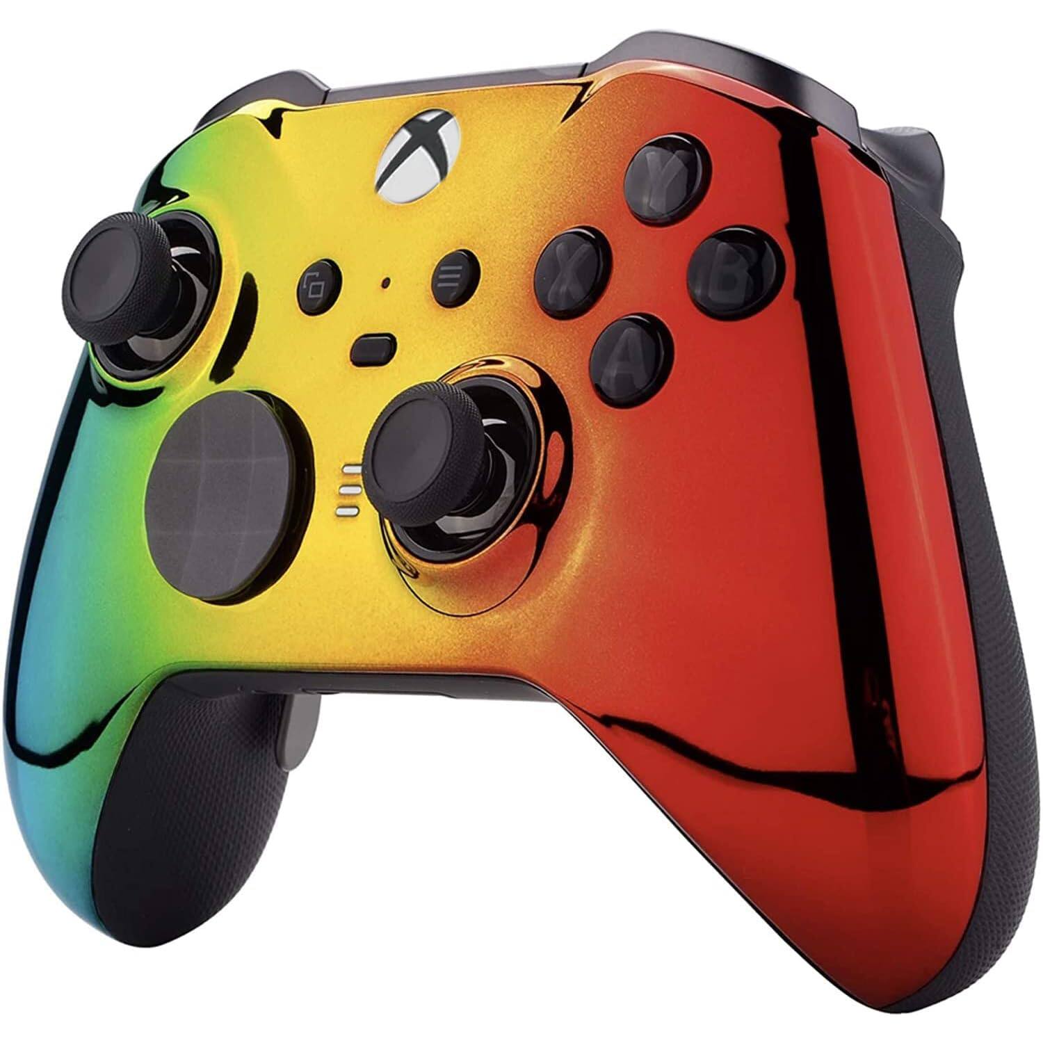 Angle. Custom Controllerzz - Custom Elite Series 2 Wireless Controller for Xbox Series X, Xbox Series S, Xbox One - Rainbow Chrome.