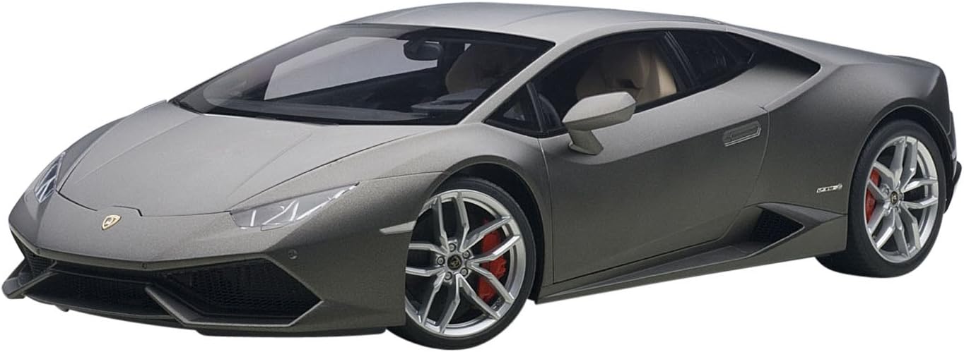 Front. Autoart - Lamborghini Huracan LP610-4 Grigio Titans/Matt Grey 1/12 Scale Model Car by Autoart.