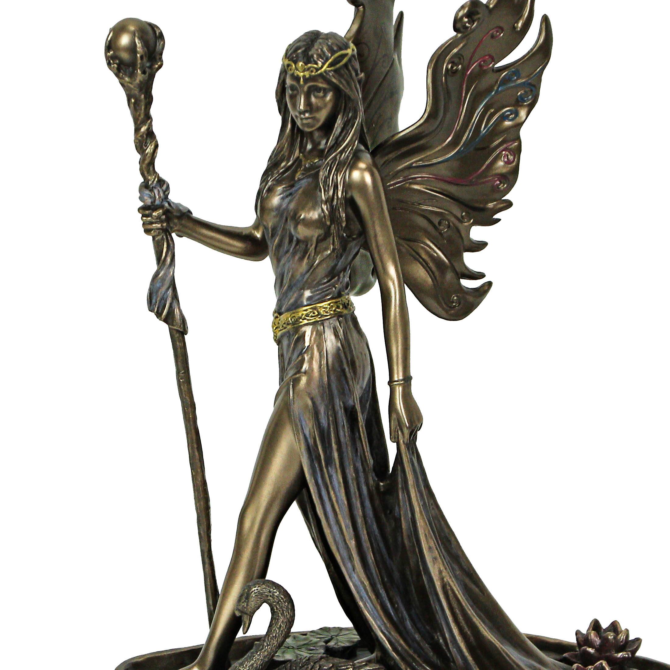 Alt View 1. Veronese Design - Aine Queen of the Fairies Bronze Finish Statue 8.75 Inches High - Multicolored.