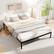 Front. Gymax - Gymax Queen Size Metal Bed Frame Heavy Duty Support Slats Mattress Foundation - Black.