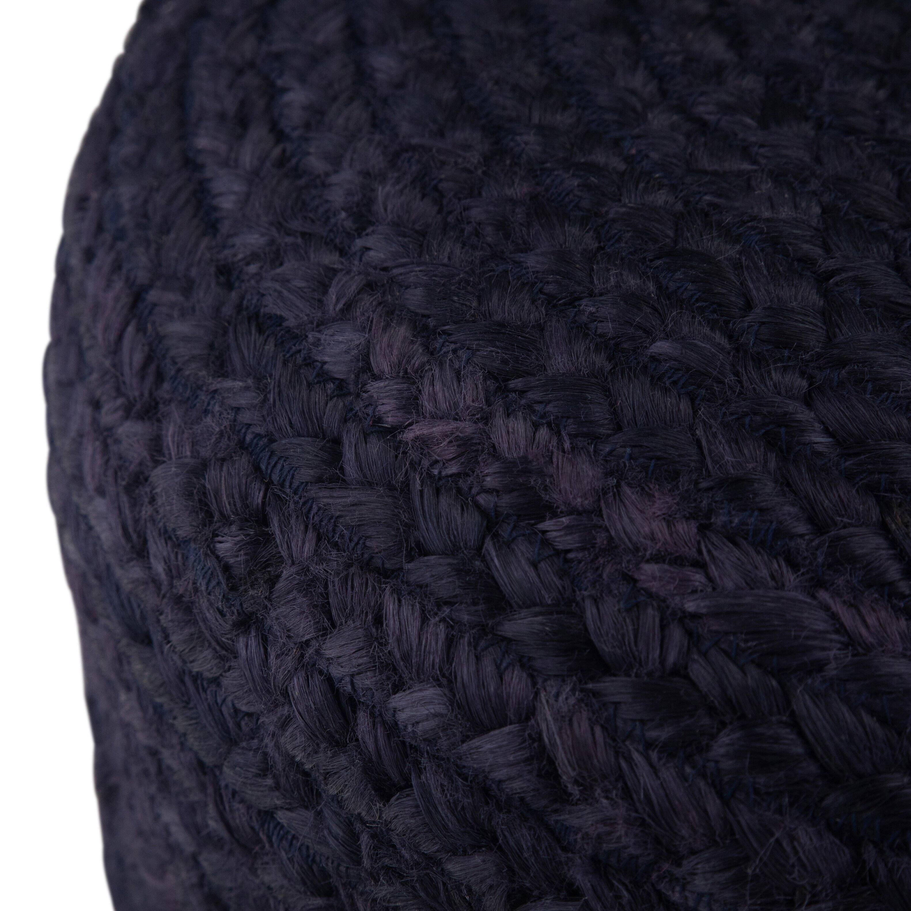 Alt View 11. Simpli Home - Lydia Round Pouf - Navy, Natural.