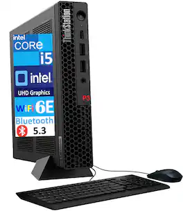 Lenovo - ThinkStation P3 Tiny Mini Desktop (Intel i5-13500, 16GB DDR5, 512GB PCIe SSD, Intel UHD 770, Win 11 Pro) - Black