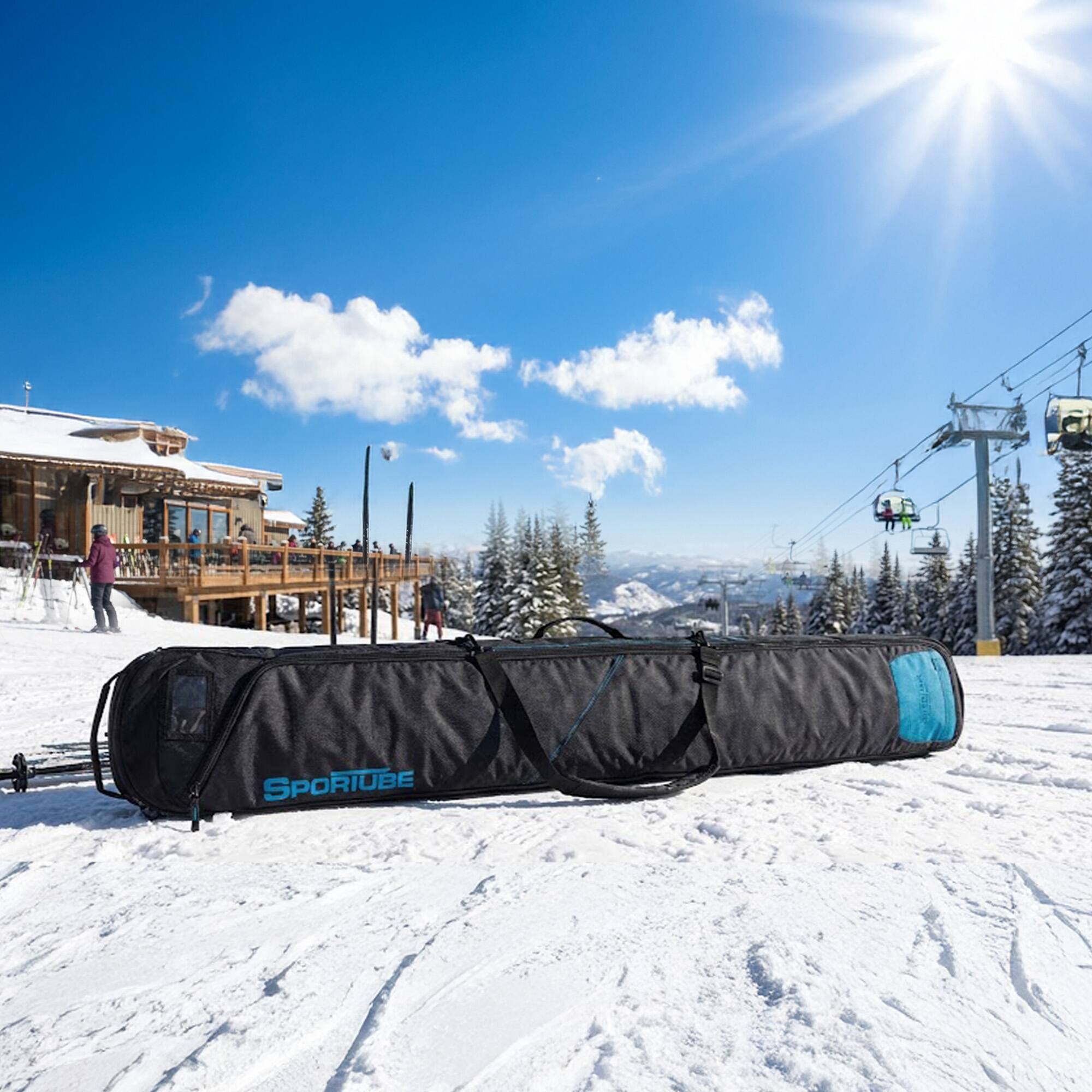 Alt View 6. Sportube - Sportube Wanderer Ski Sleeve Lightweight Bag with Full-Length Zipper Compartment - Azure.