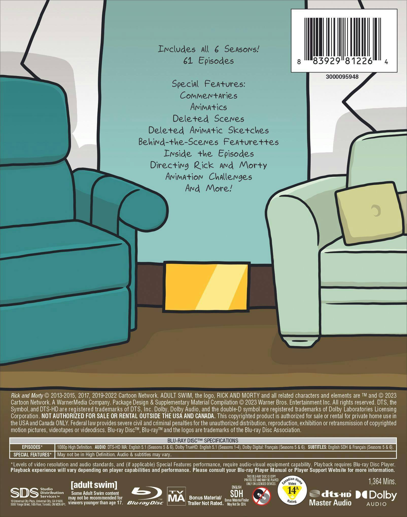 Back. Rick and Morty: Seasons 1-6 (Box Set) [Blu-ray].