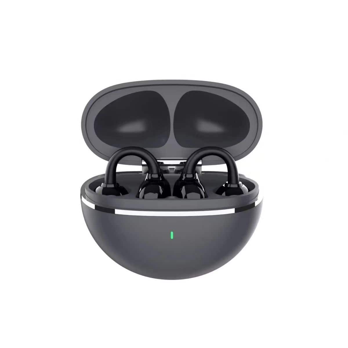 Cluzine - Black Open-Ear Clip-On Wireless Earbuds Headphones, 84H Total Playtime, Directional Sound, 5.6g Ultra