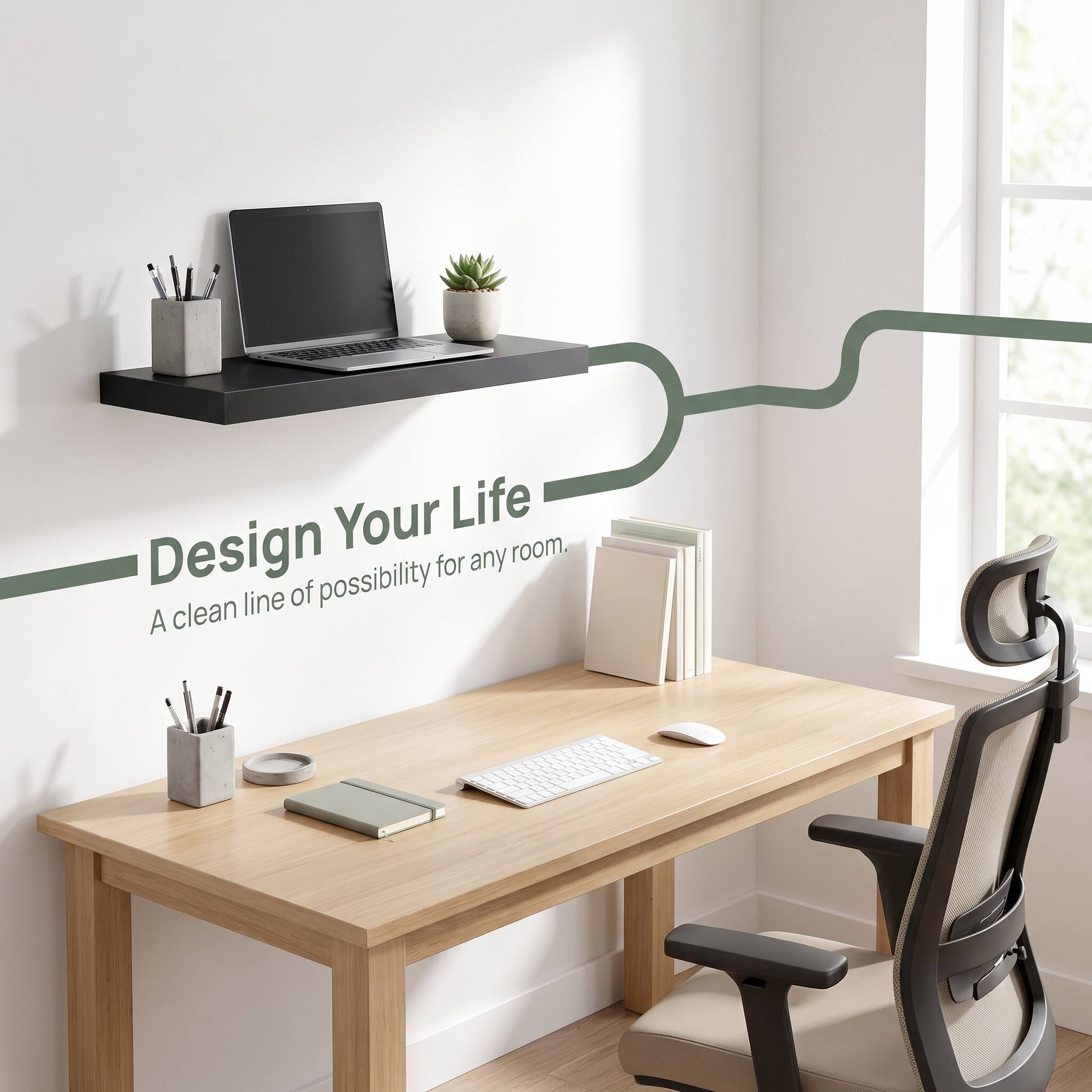 Design Your Life  
A clean line of possibility for any room.