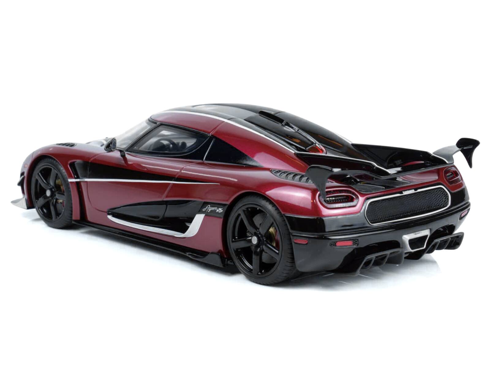 Alt View 4. GT Spirit - 2017 Koenigsegg Agera RS Deep Red Metallic with Black Stripes 1/18 Model Car by GT Spirit.