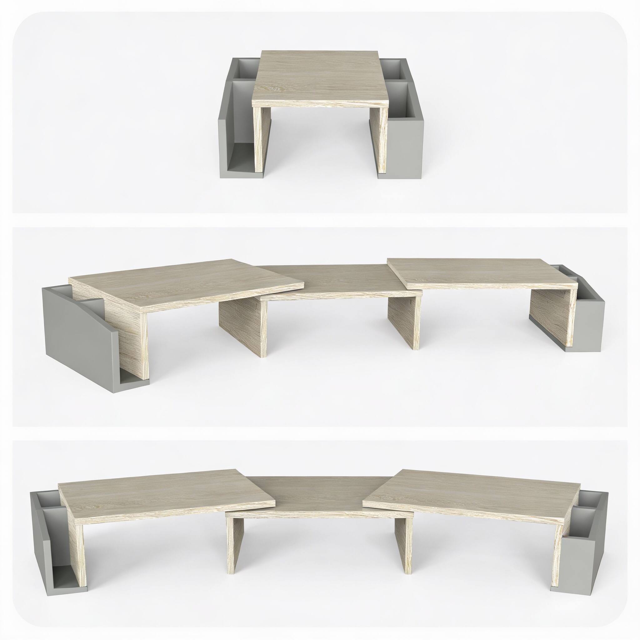 Alt View 2. Frangdom - Dual Monitor Stand Riser with Drawer - Maple.