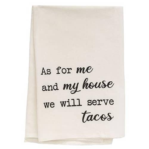 BreeBe - *We Will Serve Tacos Dish Towel - White, Black