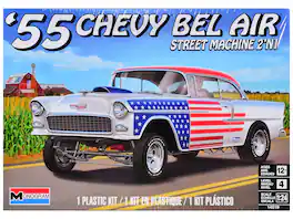 Level 4 Model Kit 1955 Chevrolet Bel Air Street Machine 2-in-1 Kit 1/24 Scale Model by Revell
