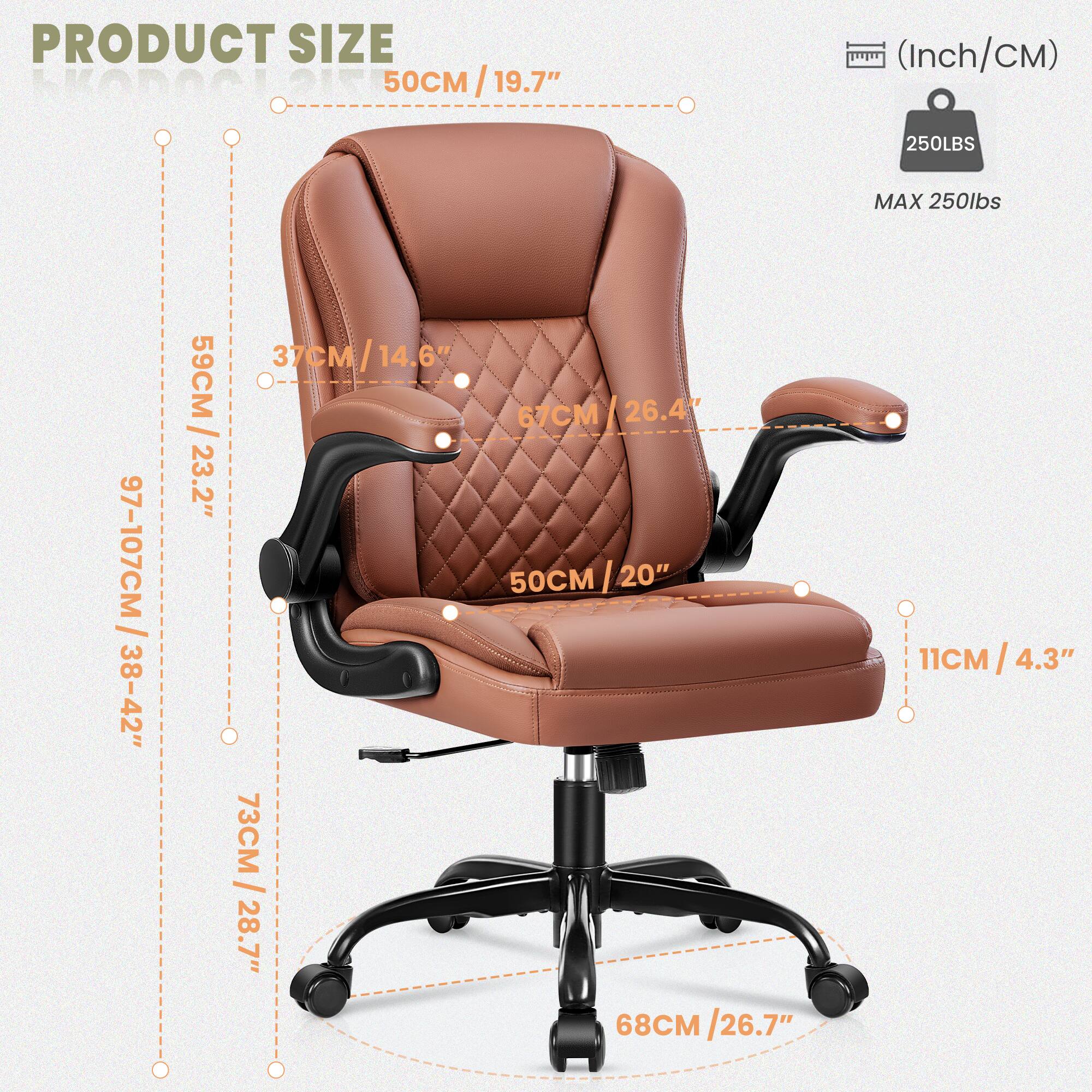 PRODUCT SIZE  
50CM / 19.7"  
97-107CM / 38-42"  
59CM / 23.2"  
37CM / 14.6"  
50CM / 20"  
68CM / 26.7"  
73CM / 28.7"  
11CM / 4.3"  
67CM / 26.4"  

MAX 250lbs