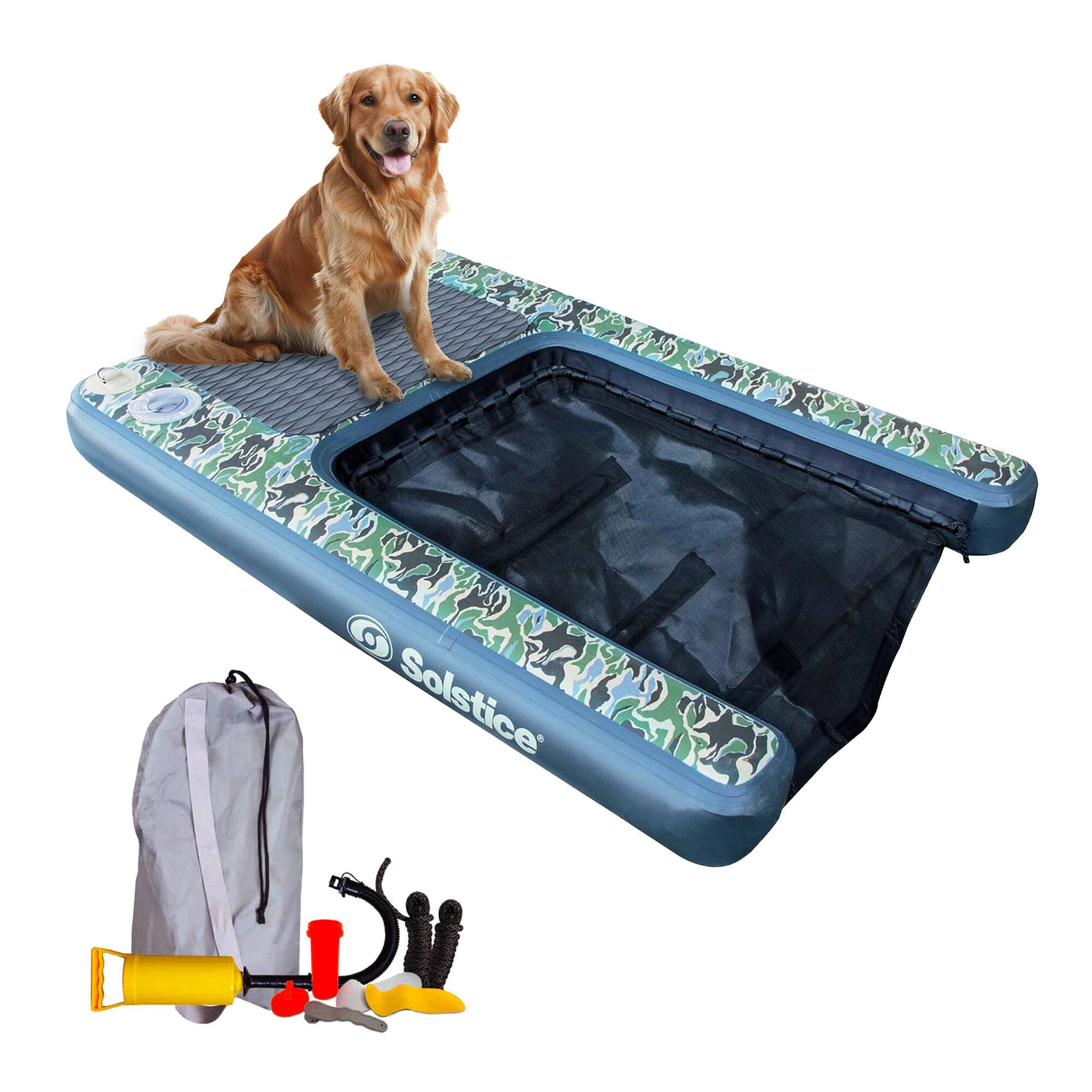 Solstice - Original Inflatable Pup Plank Dog Float Floating Ramp Ladder for Pools - Gray / camo price history on PriceWatchPro