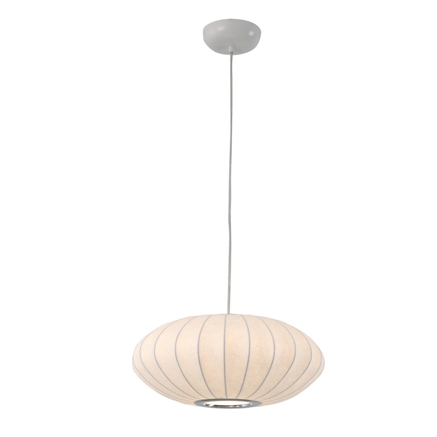 Umeiluce - 15.7 Inches Oval Pendant Light Silk Shade Dimmable - White