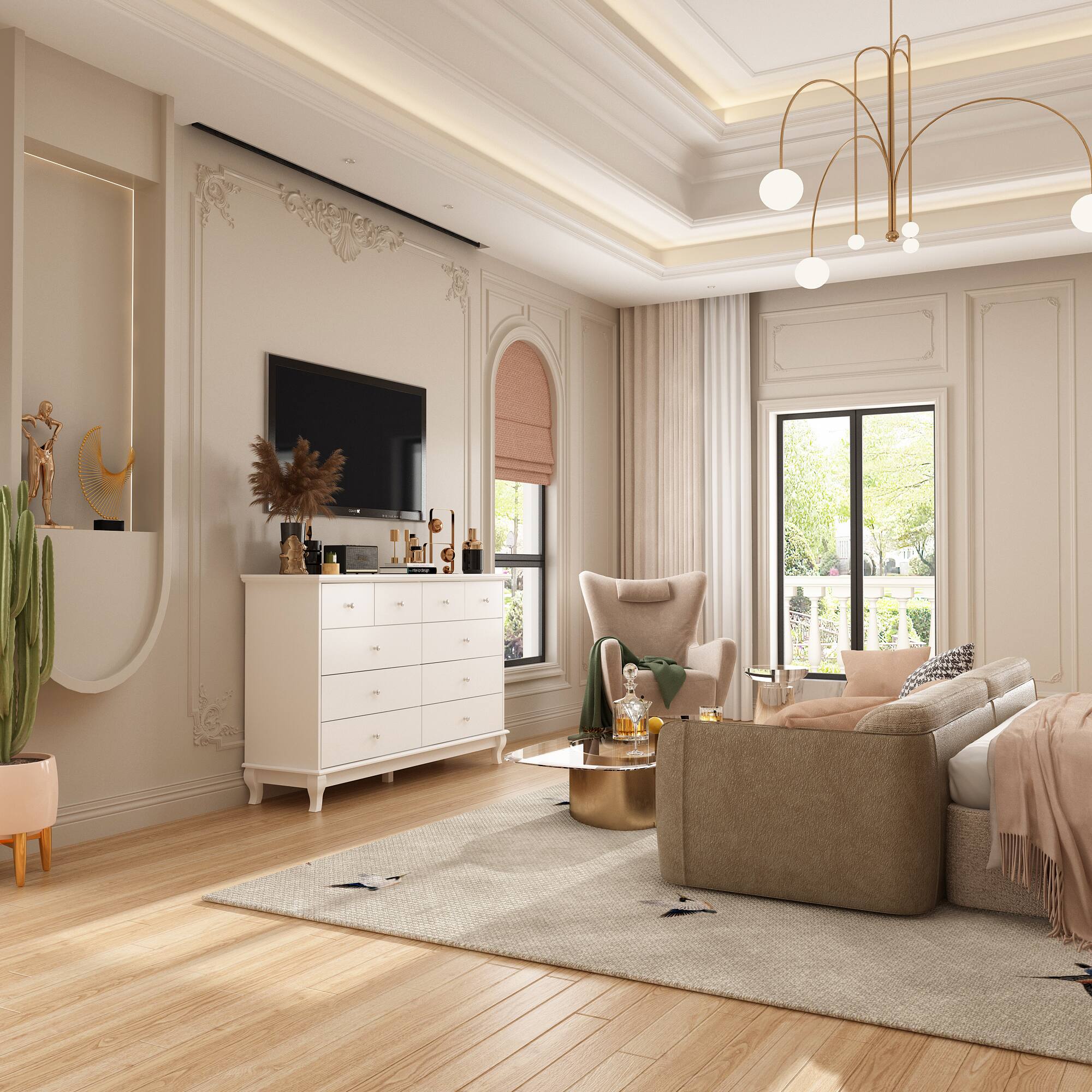 Alt View 6. Famapy - Famapy Horizontal Dresser: Elevate Spaces with European - Style Elegance - White.