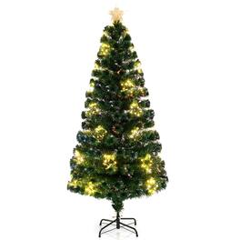 Gymax - 6 FT Artificial Xmas Tree w/ 230 Branch Tips 389 Warm White LED Lights - Green