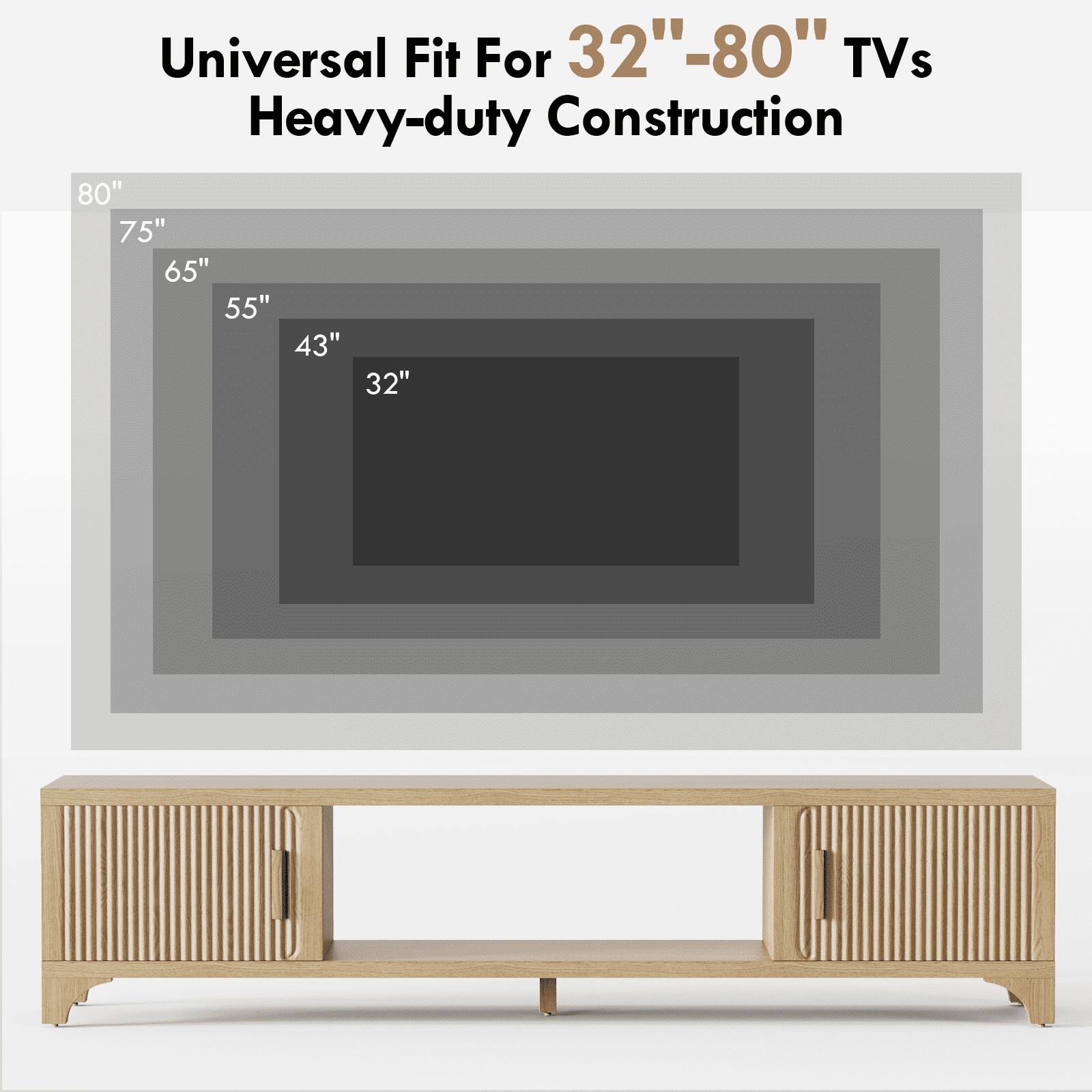 Universal Fit For 32"-80" TVs Heavy-duty Construction