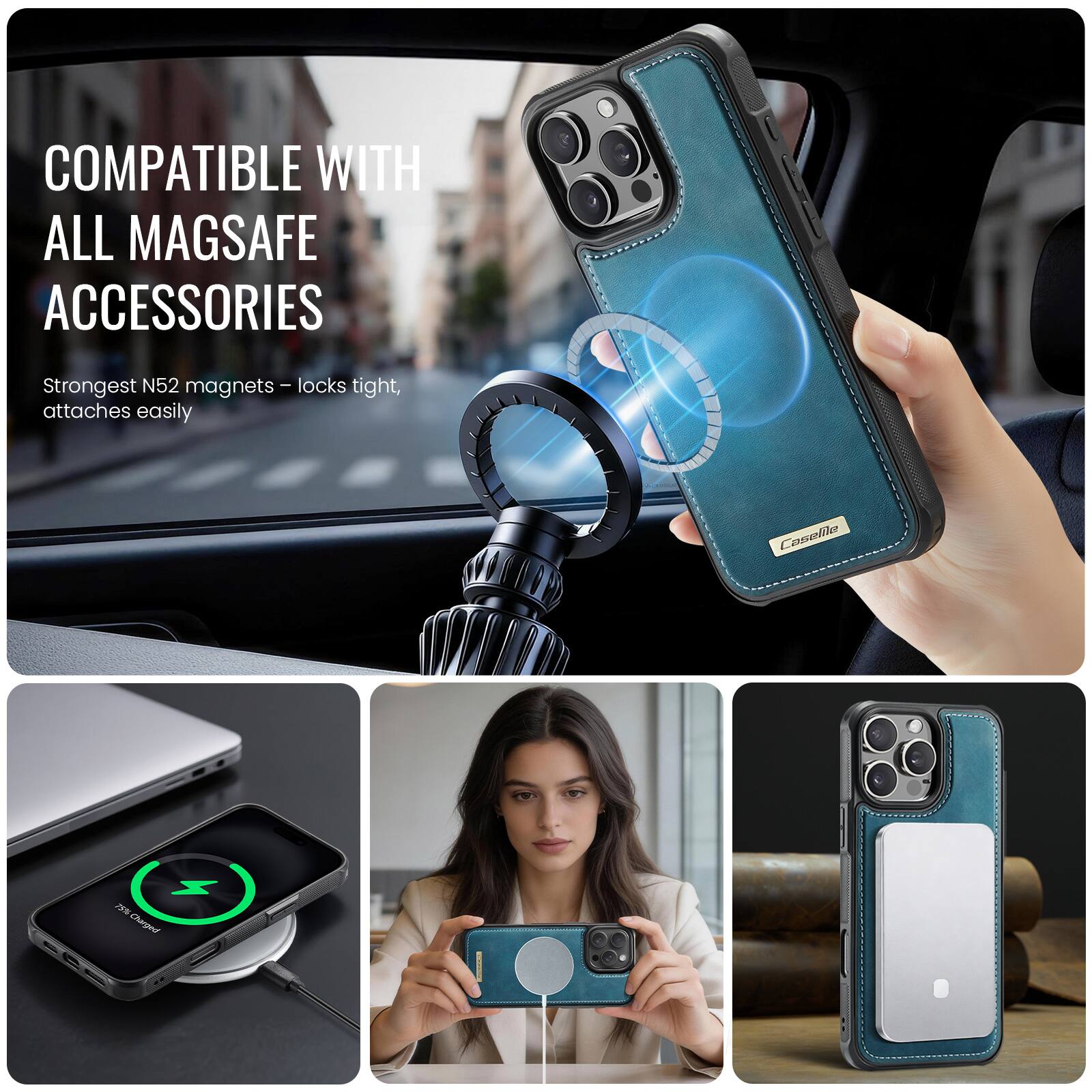 COMPATIBLE WITH ALL MAGSAFE ACCESSORIES

Strongest N52 magnets – locks tight, attaches easily