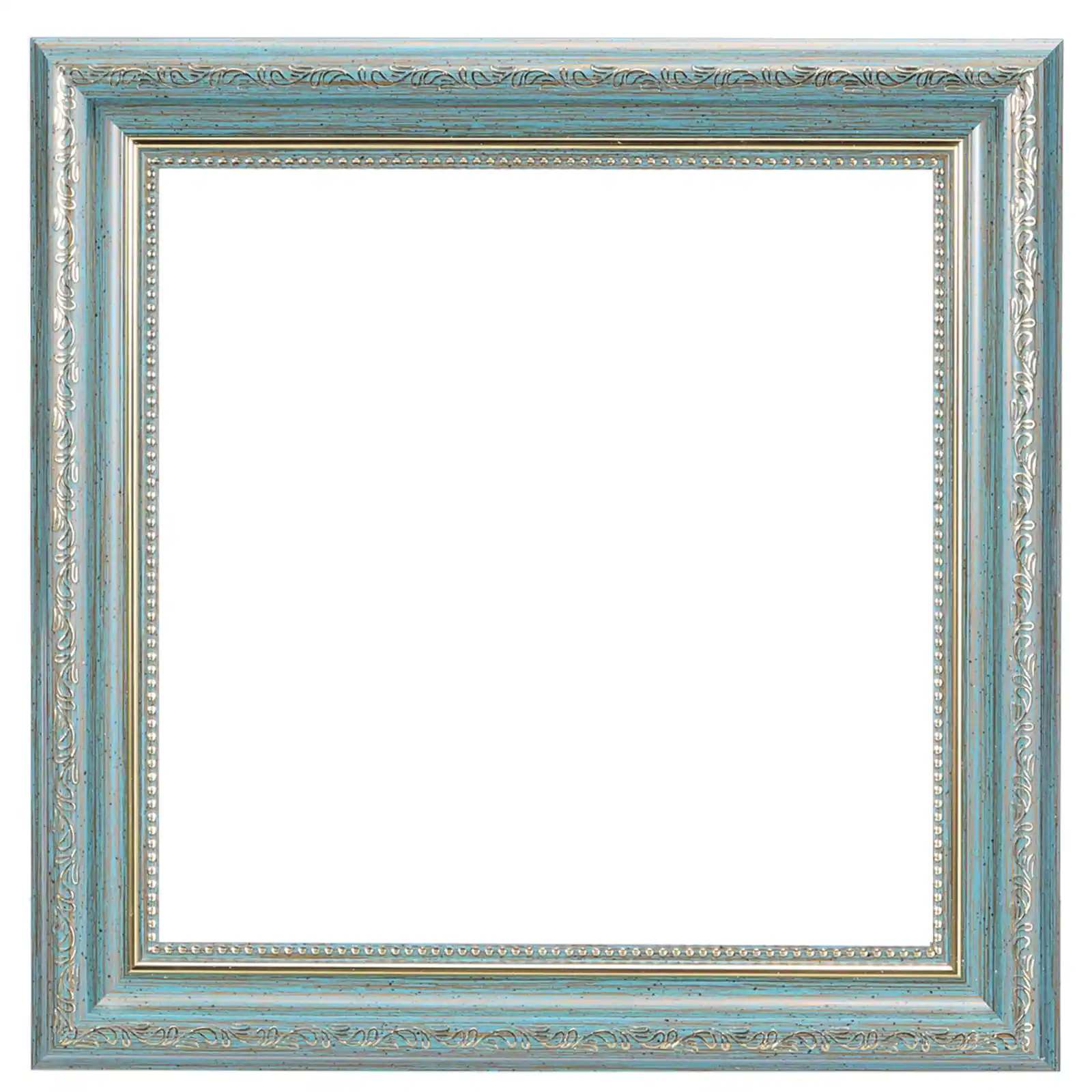 Front. Unique Bargains - 10x10" Resin Floating Frame for Canvas Painting, Vintage Wall Hanging Decor for Home Office - Blue/Gold Silk.